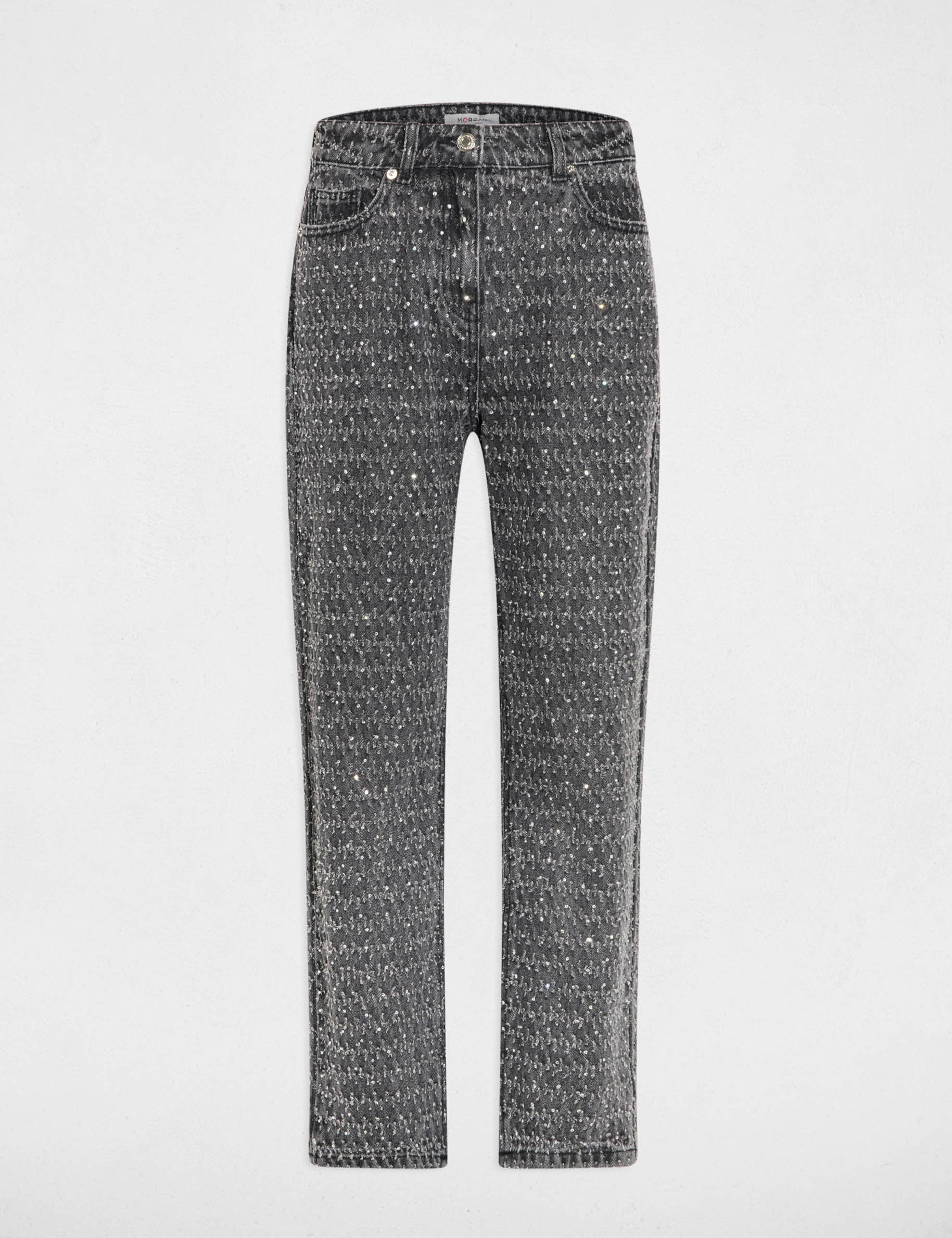 High-waisted mom jeans mid-grey women