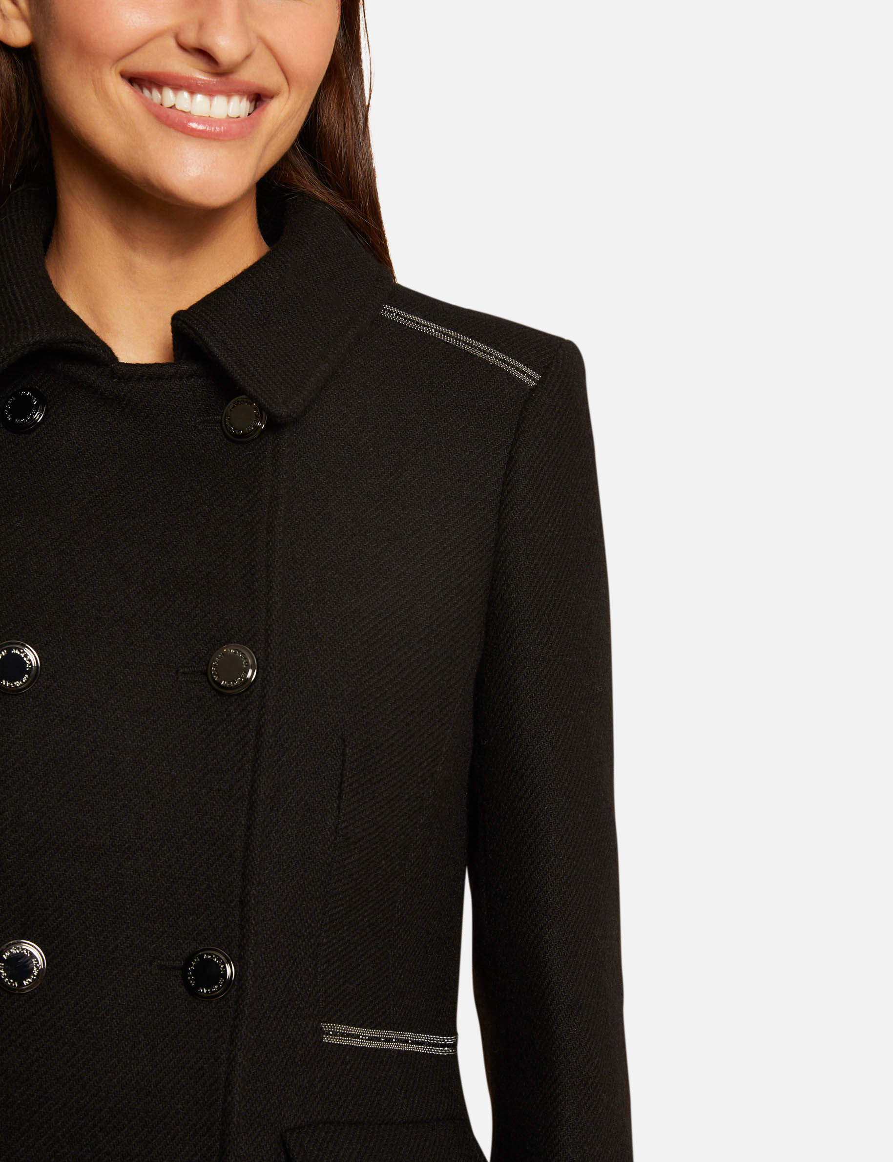 A-line coat with jewelled details black ladies'
