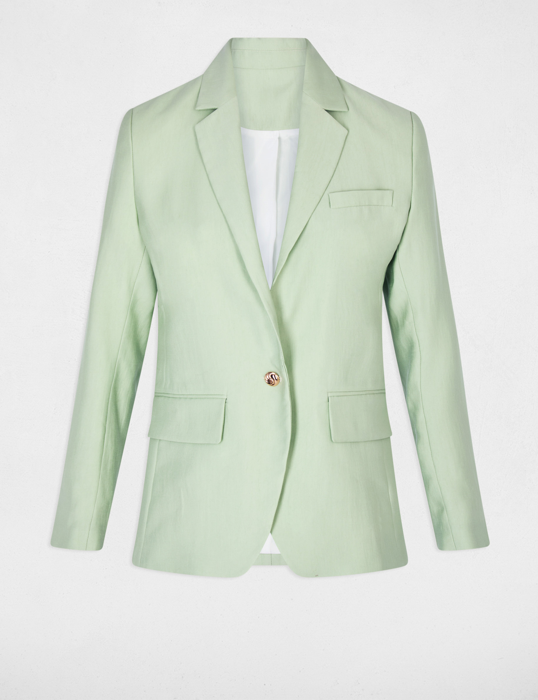 Fitted jacket with tailored collar pastel green women