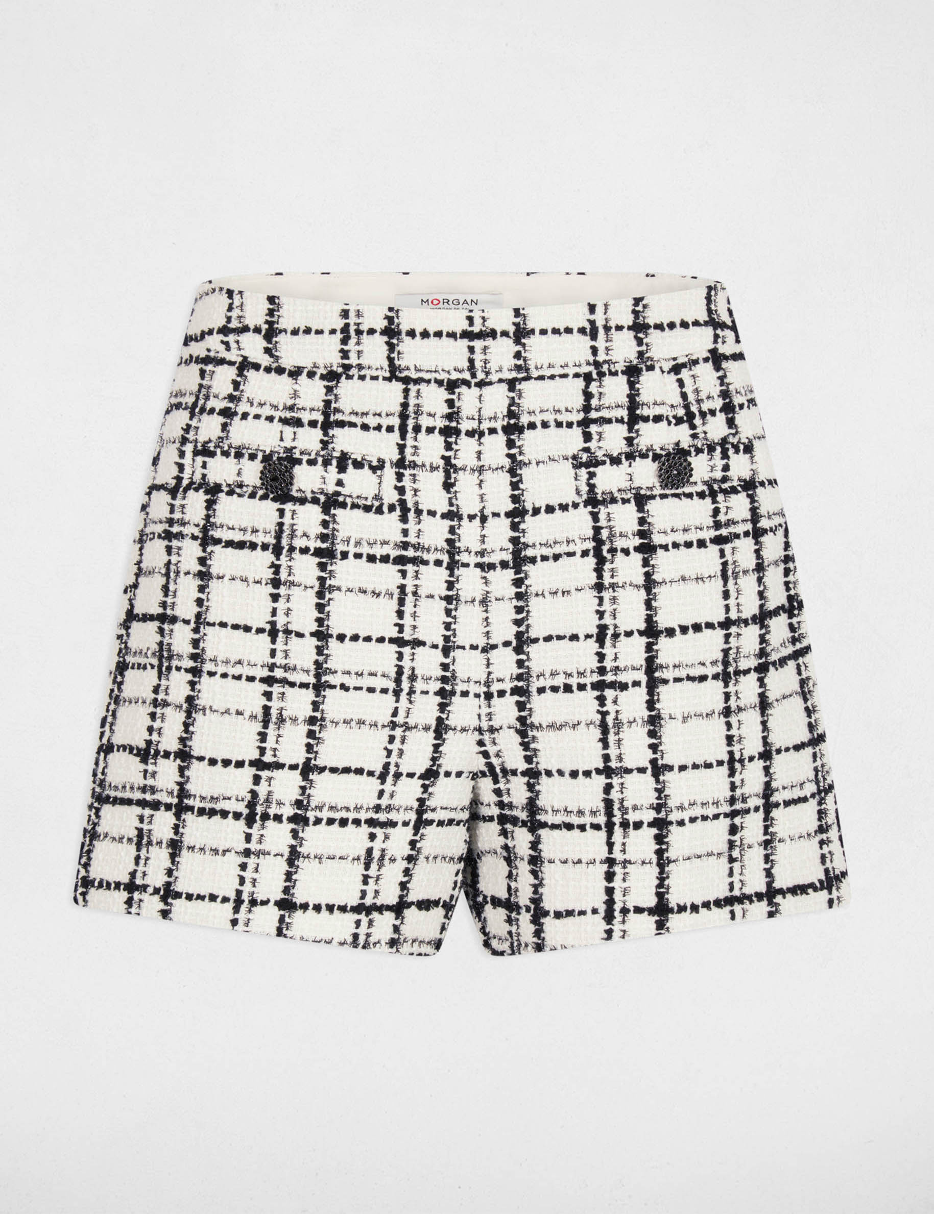 High-waisted tweed shorts multicolor women