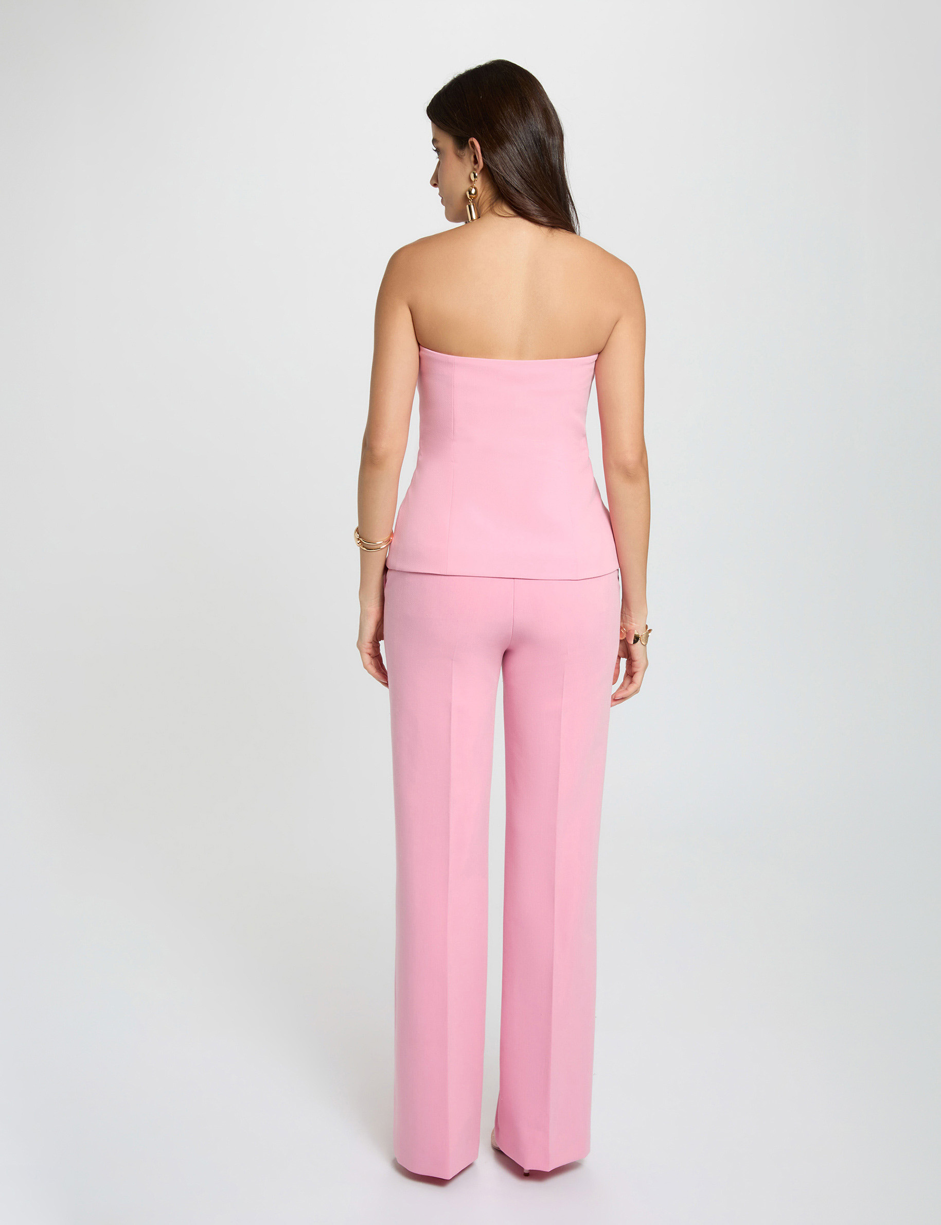 Fitted sleeveless bustier light pink women