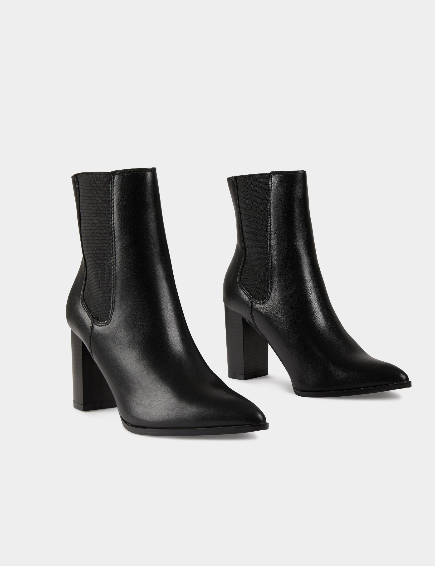 Elasticised boots with heels black ladies'