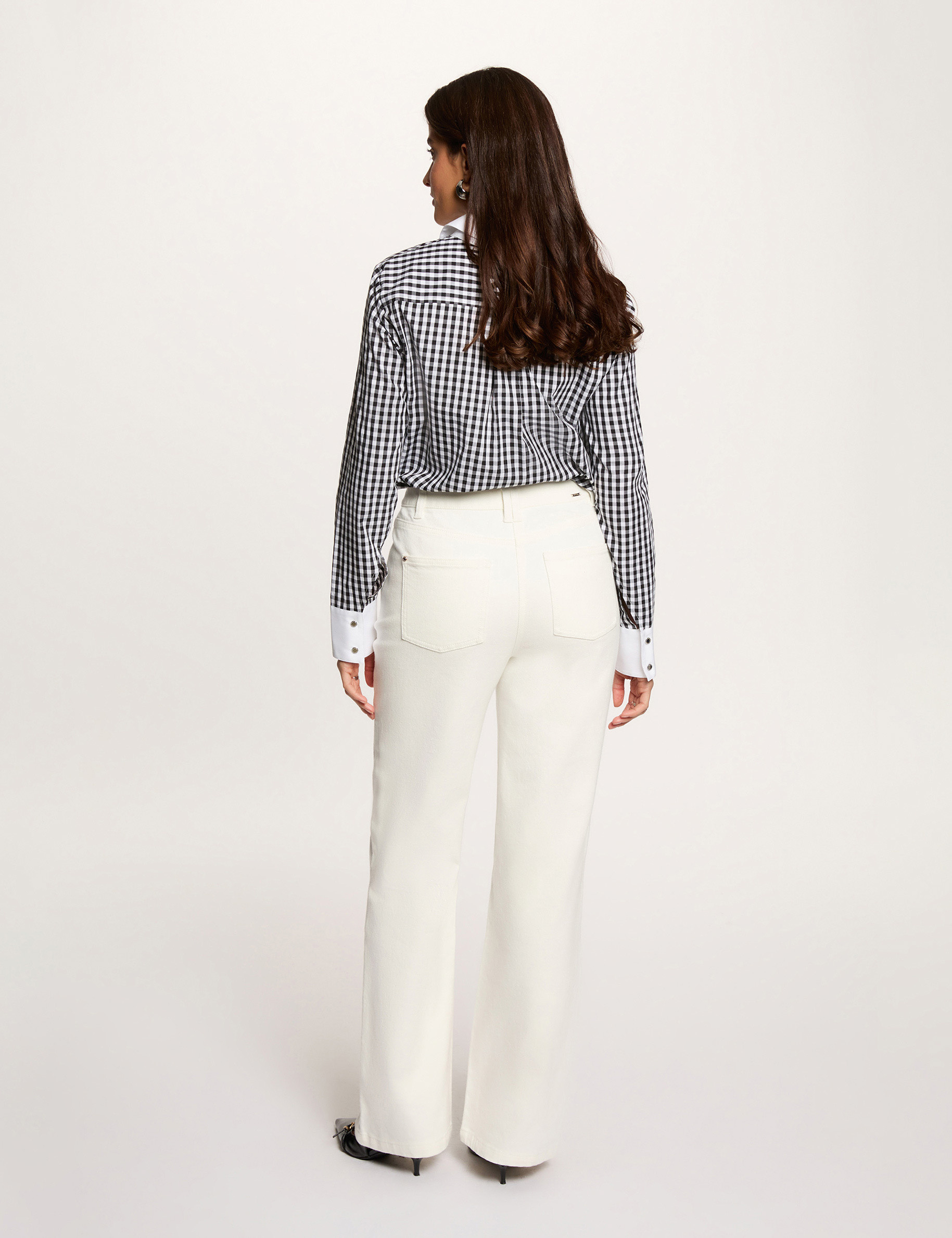 Wide 7/8 jeans white women