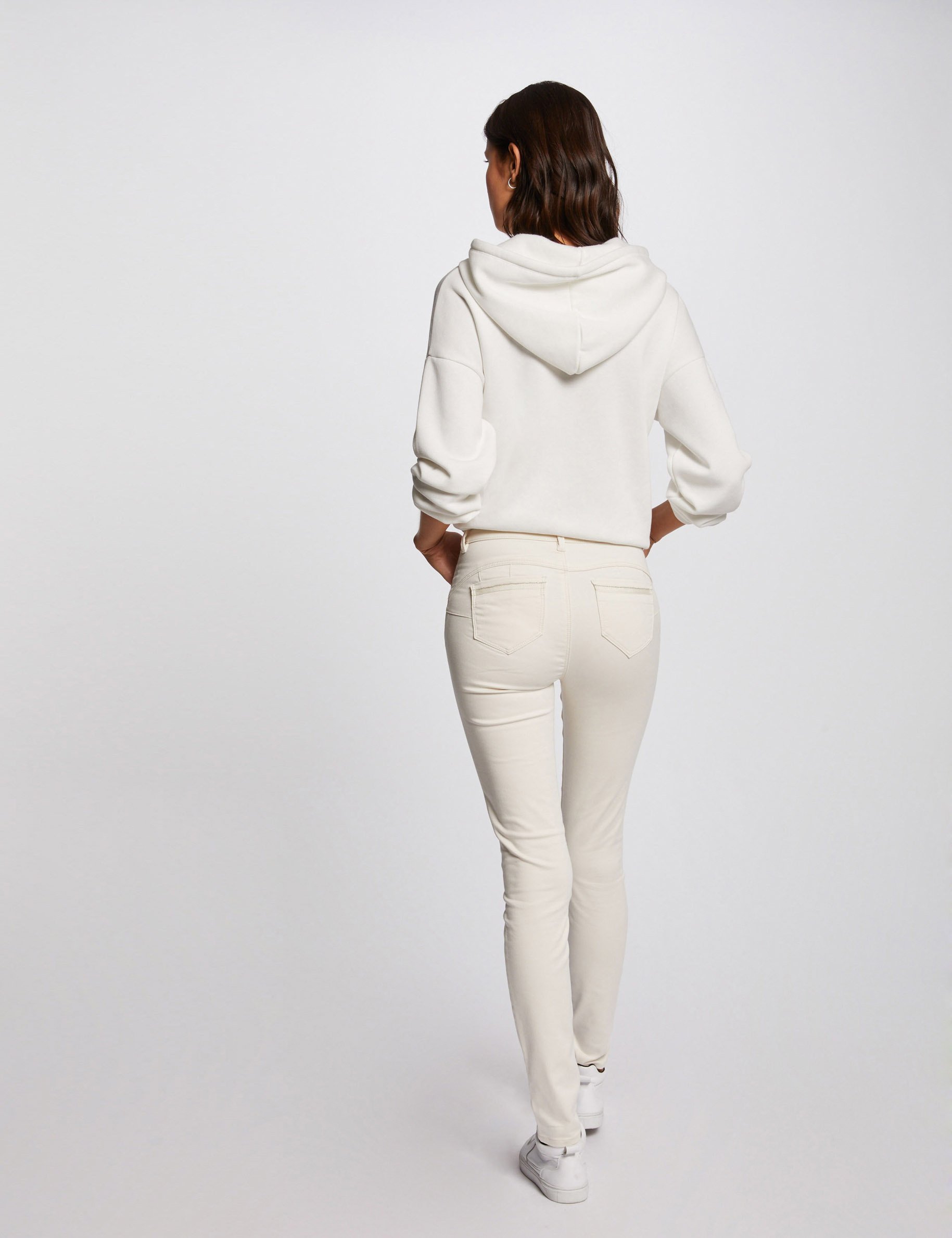 Slim standard-waisted trousers ivory women