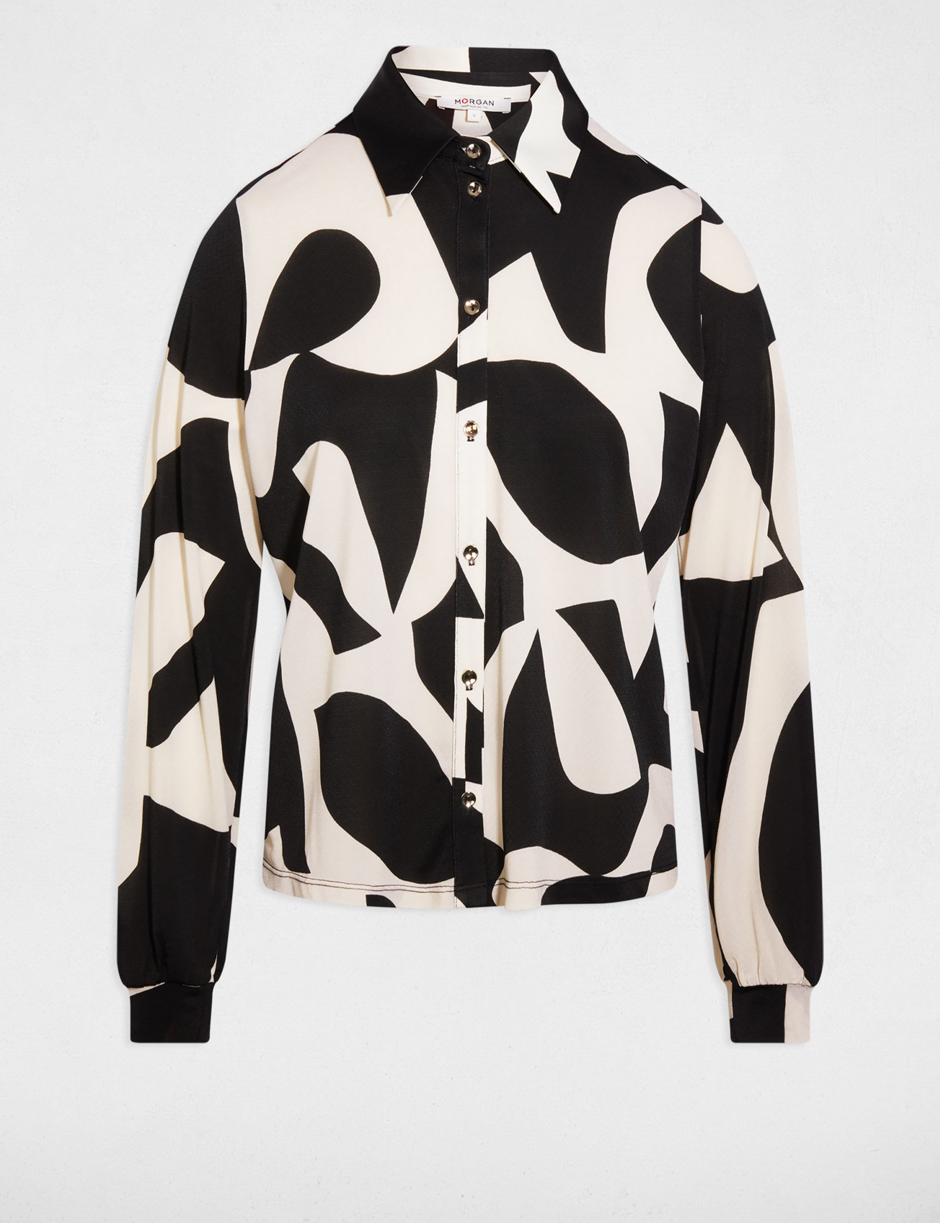 T-shirt with a turned-up collar white women