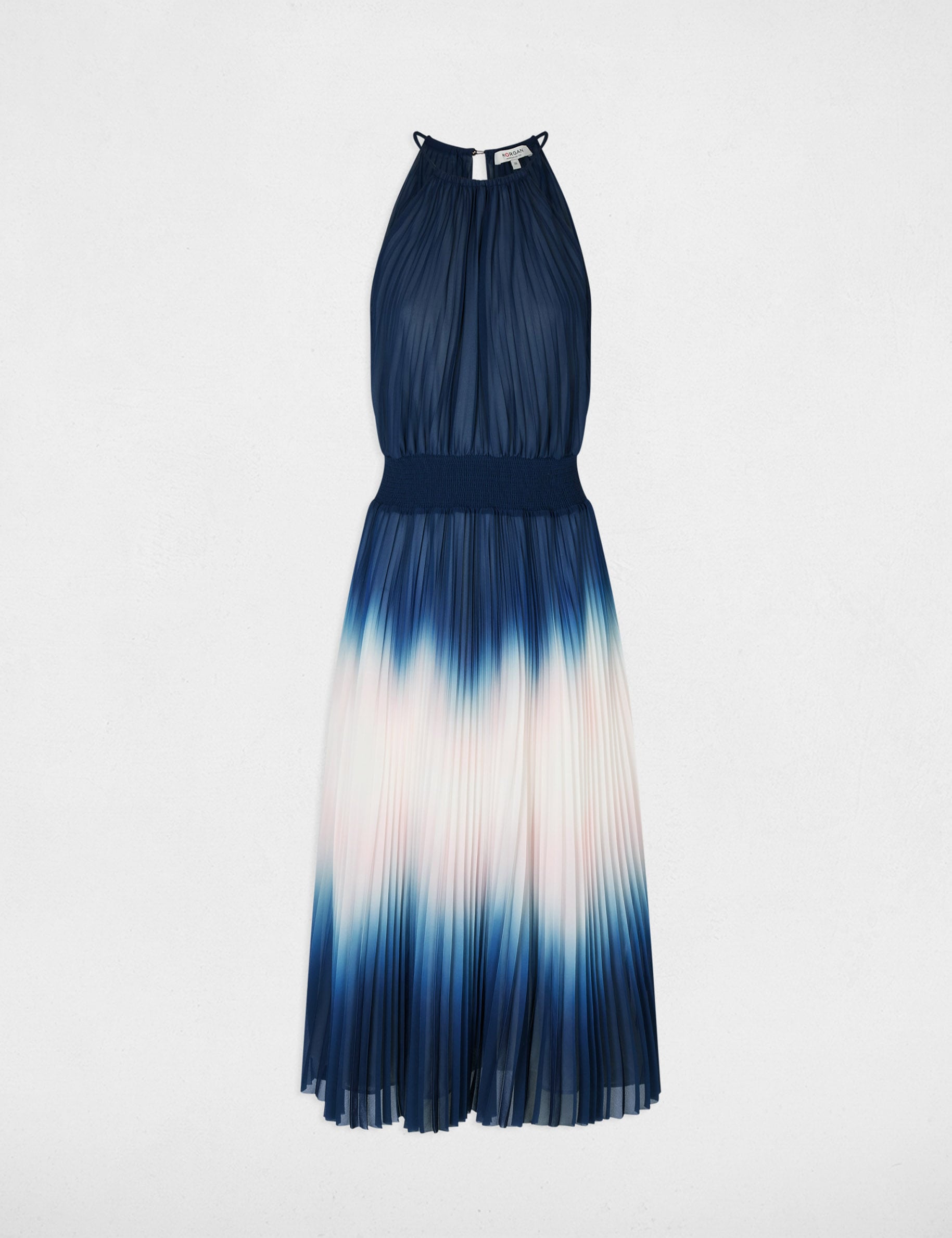 Pleated long dress multicolor women
