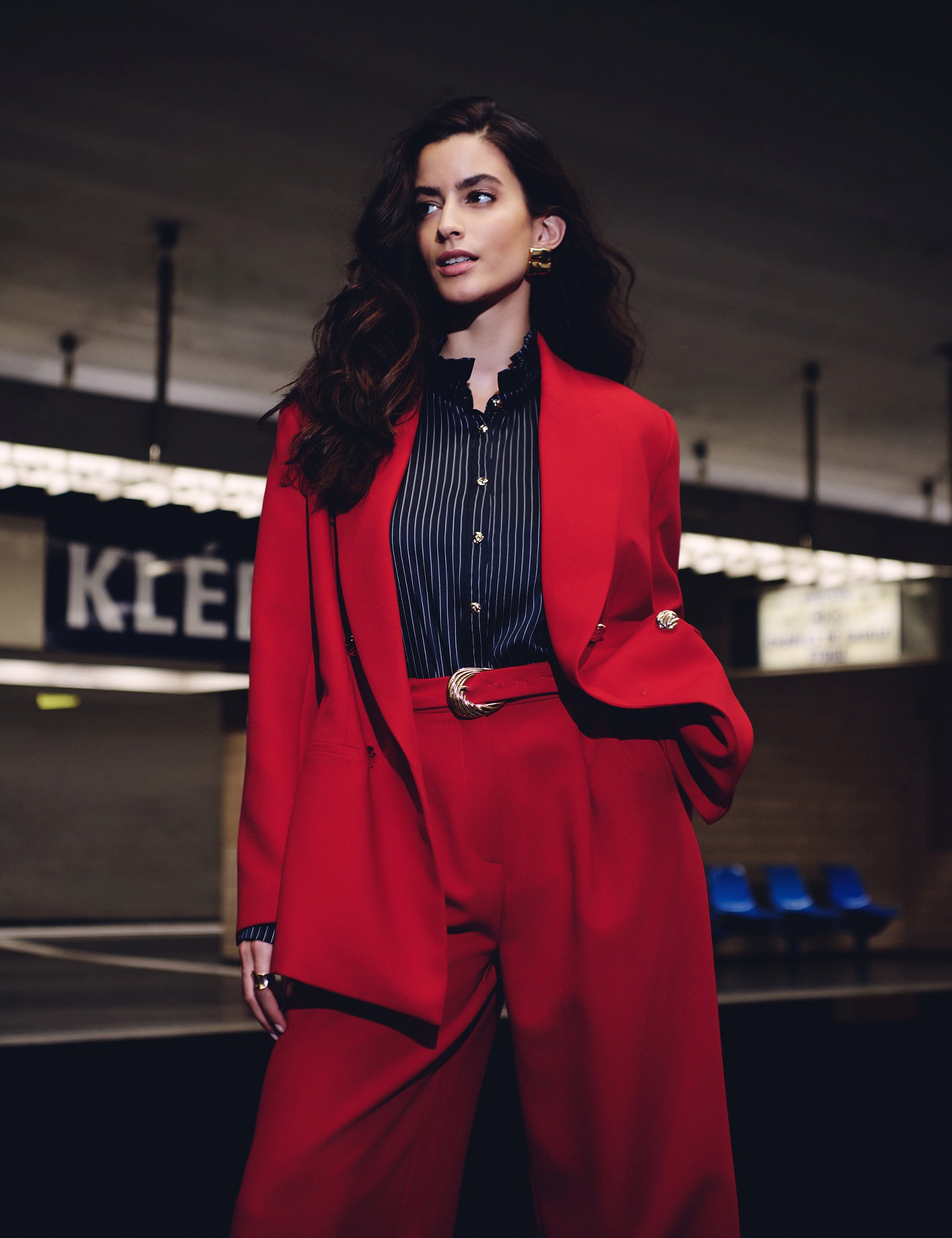 Veste oversize rouge femme