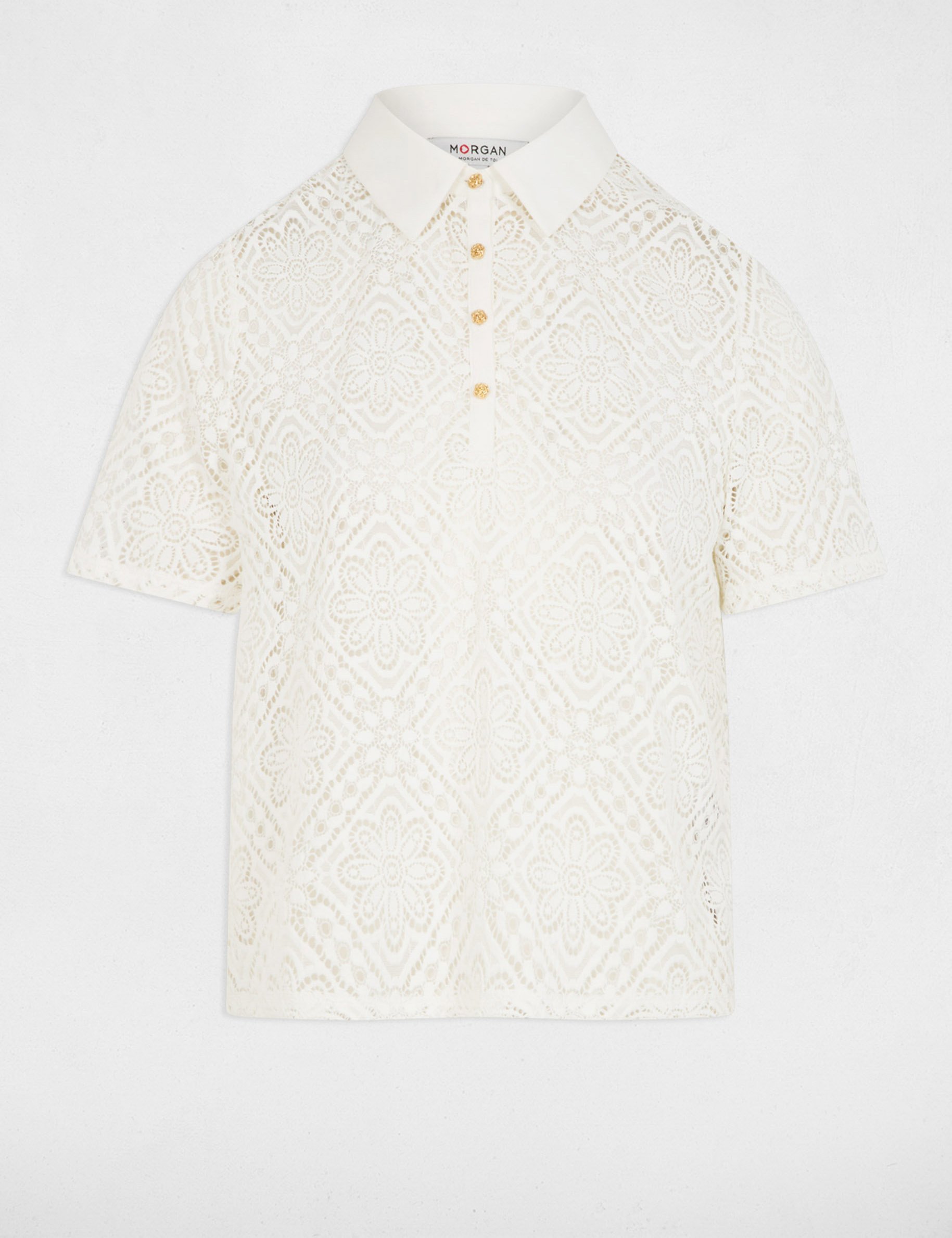 Short-sleeved polo white women