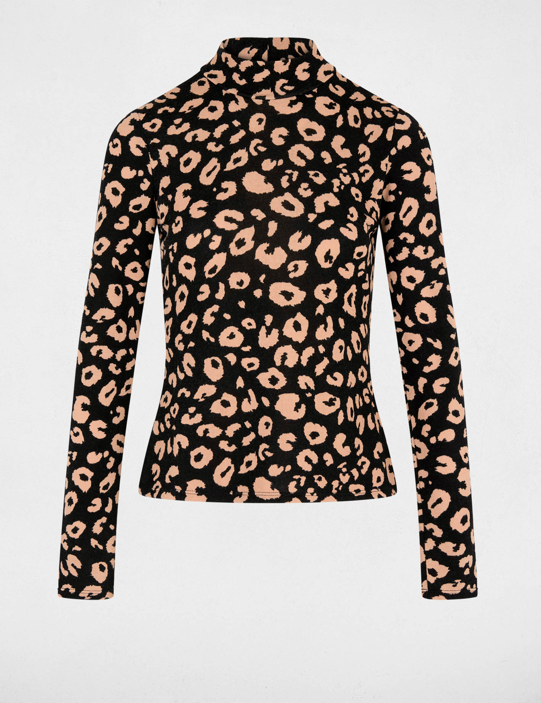 Fitted high neck t-shirt black women