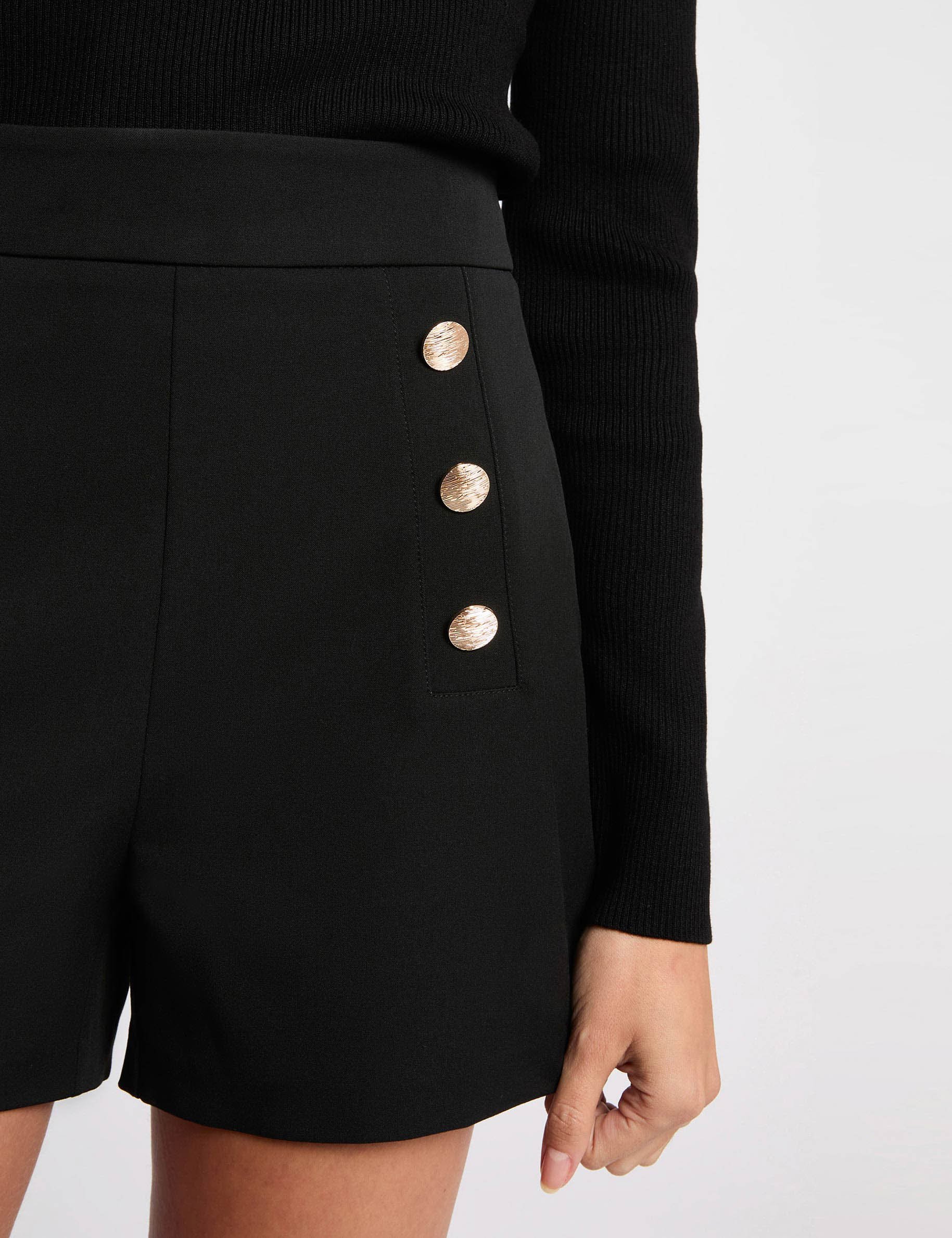 High-waisted shorts black women