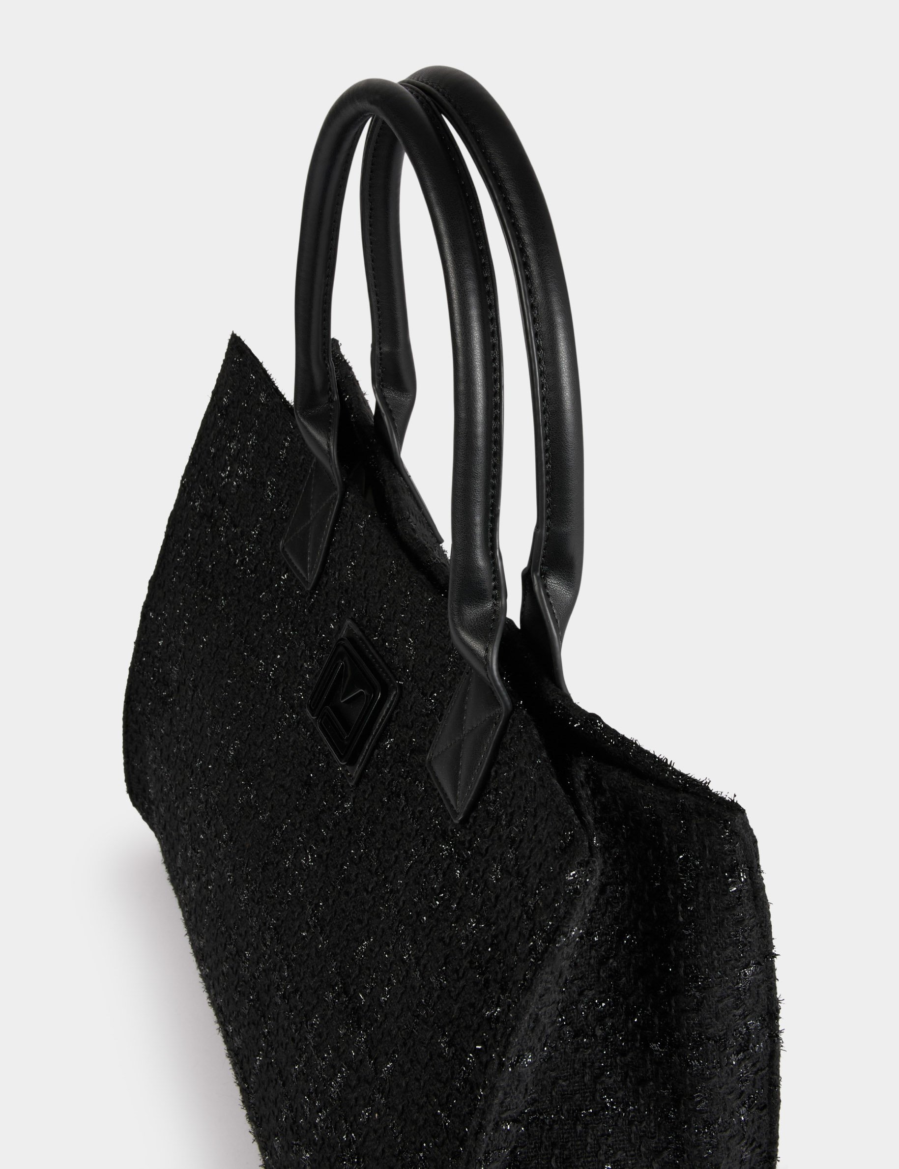Tweed shopper bag black women