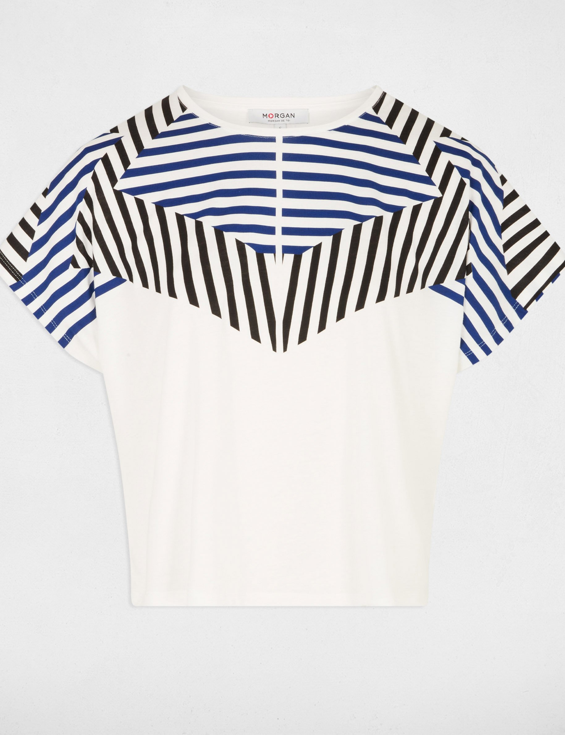 cropped t shirt with round neck white women Cropped t-shirt with round neck white women
