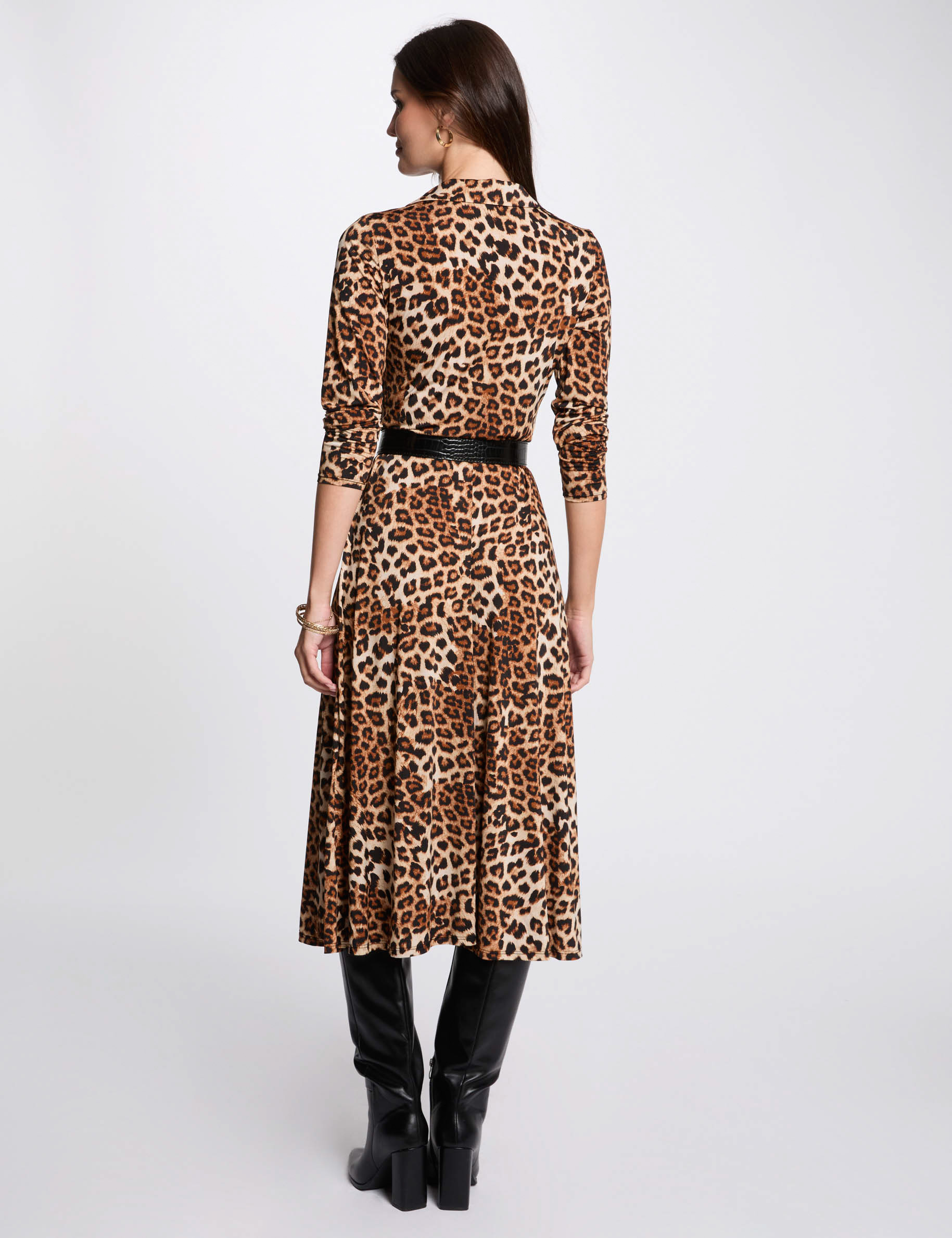 Printed mini straight dress multicolor women