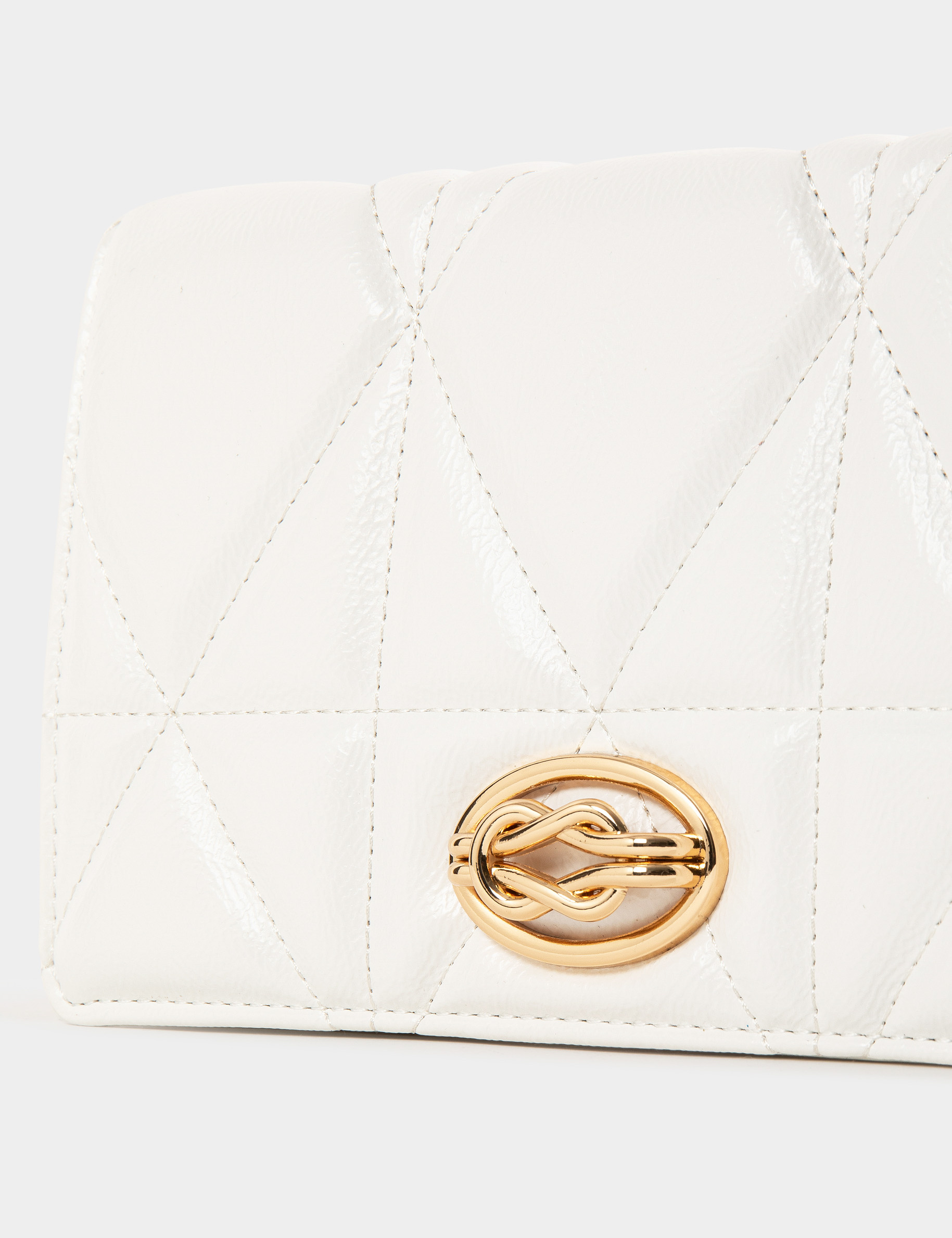 Quilted clutch bag with strap white ladies'