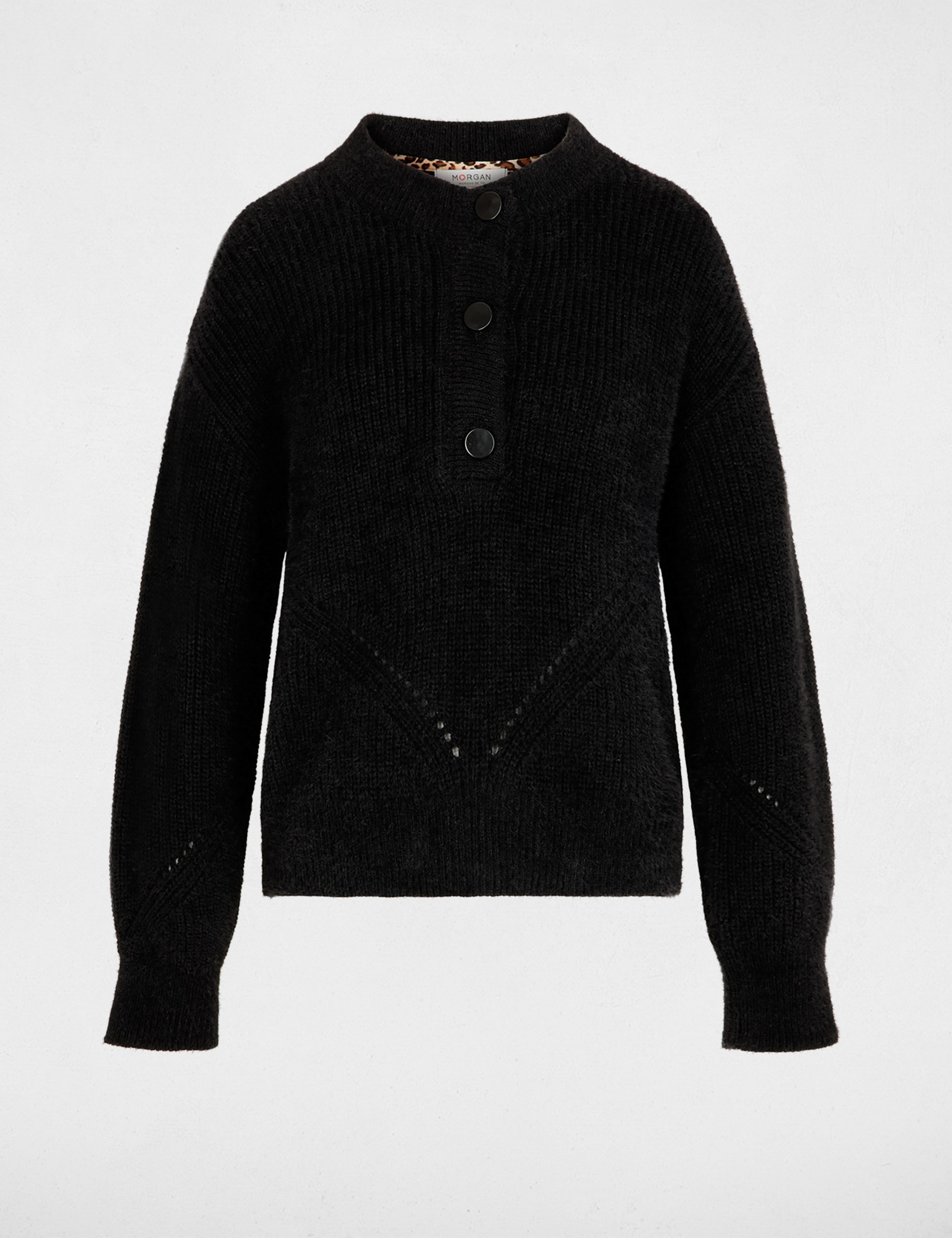 Straight sweater with round neck black women