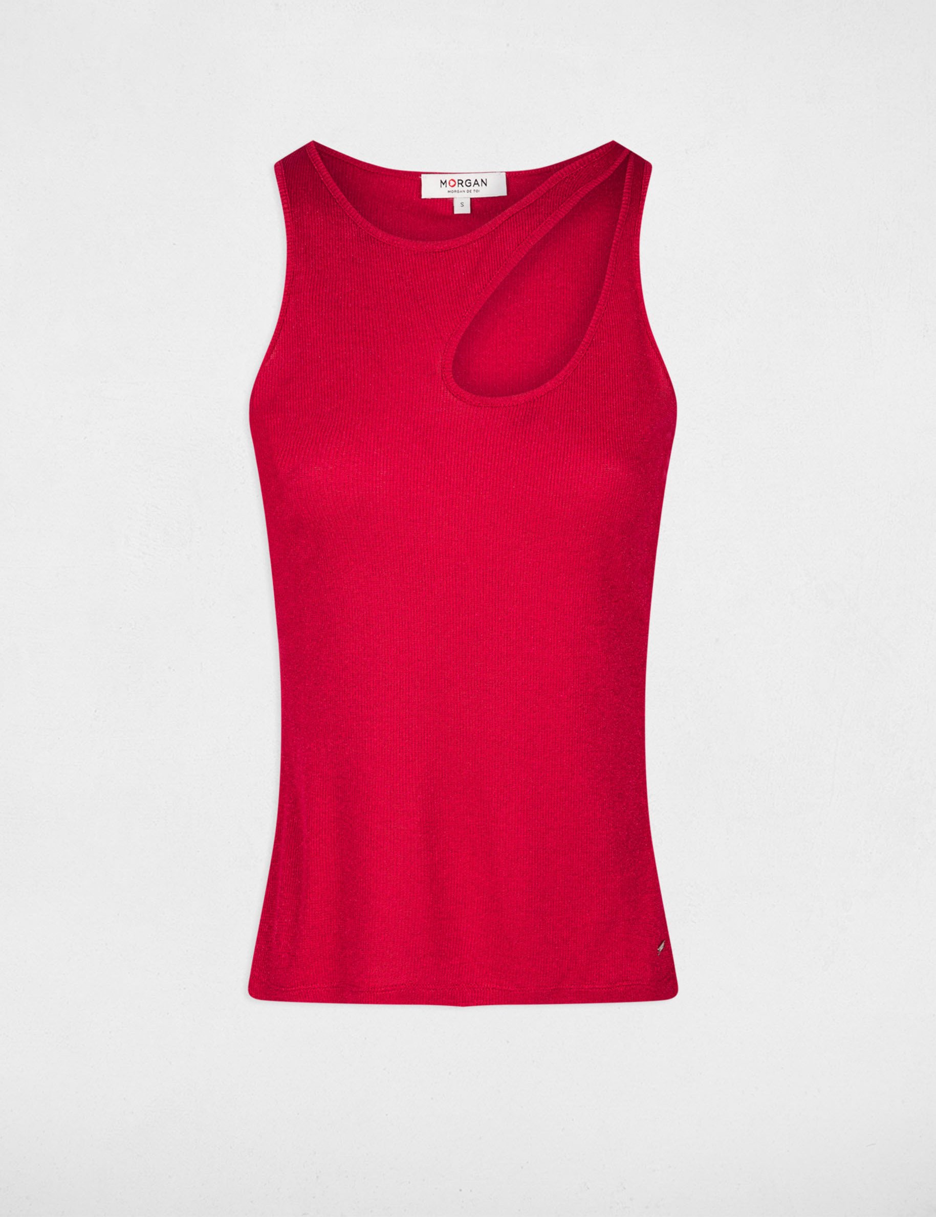 Vest top with opening on shoulder raspberry women