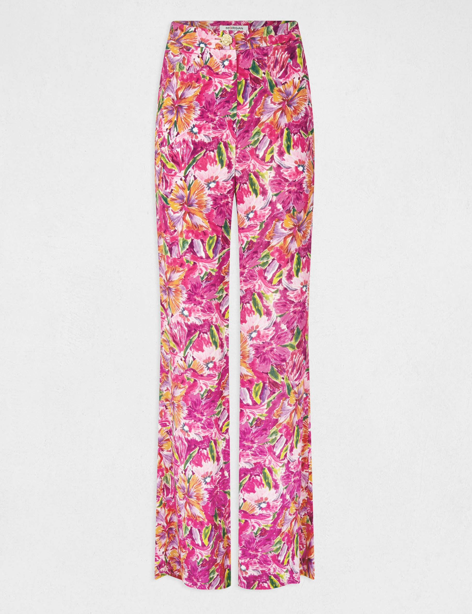 Loose flare trousers floral print multico ladies'