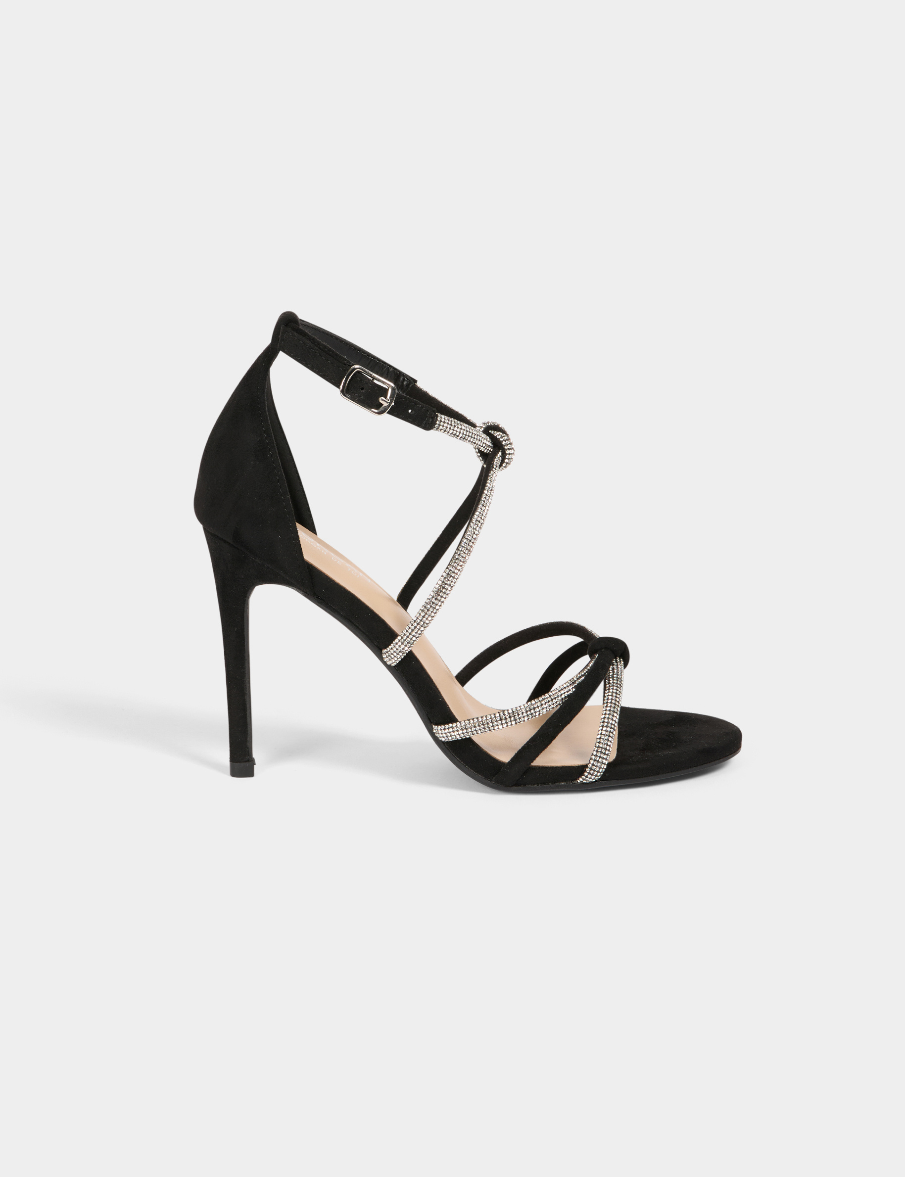 sandales a talons avec brides strass noir femme Sandales à talons avec brides strass noir femme