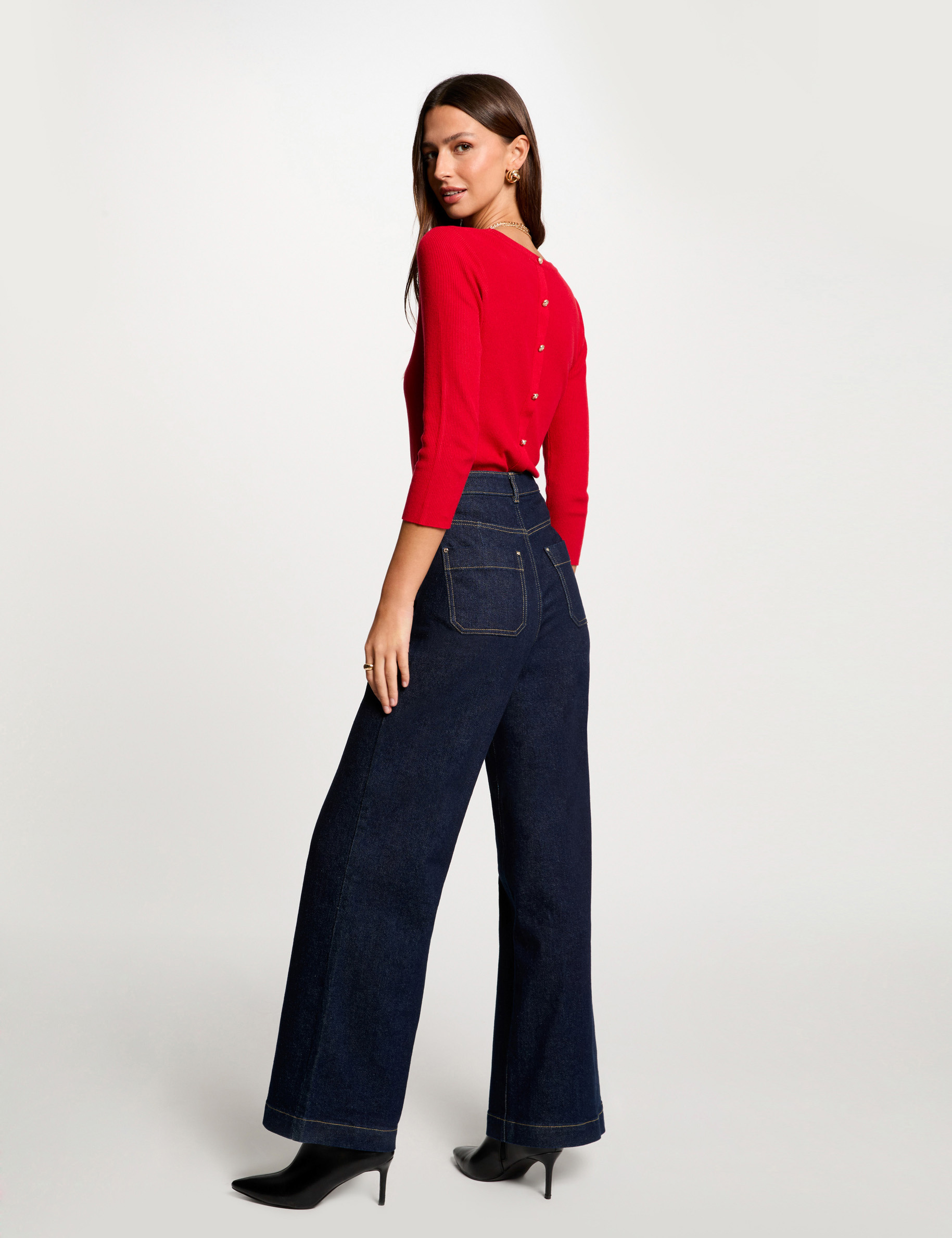 jumper 34 length sleeves red women Jumper 3/4-length sleeves red women