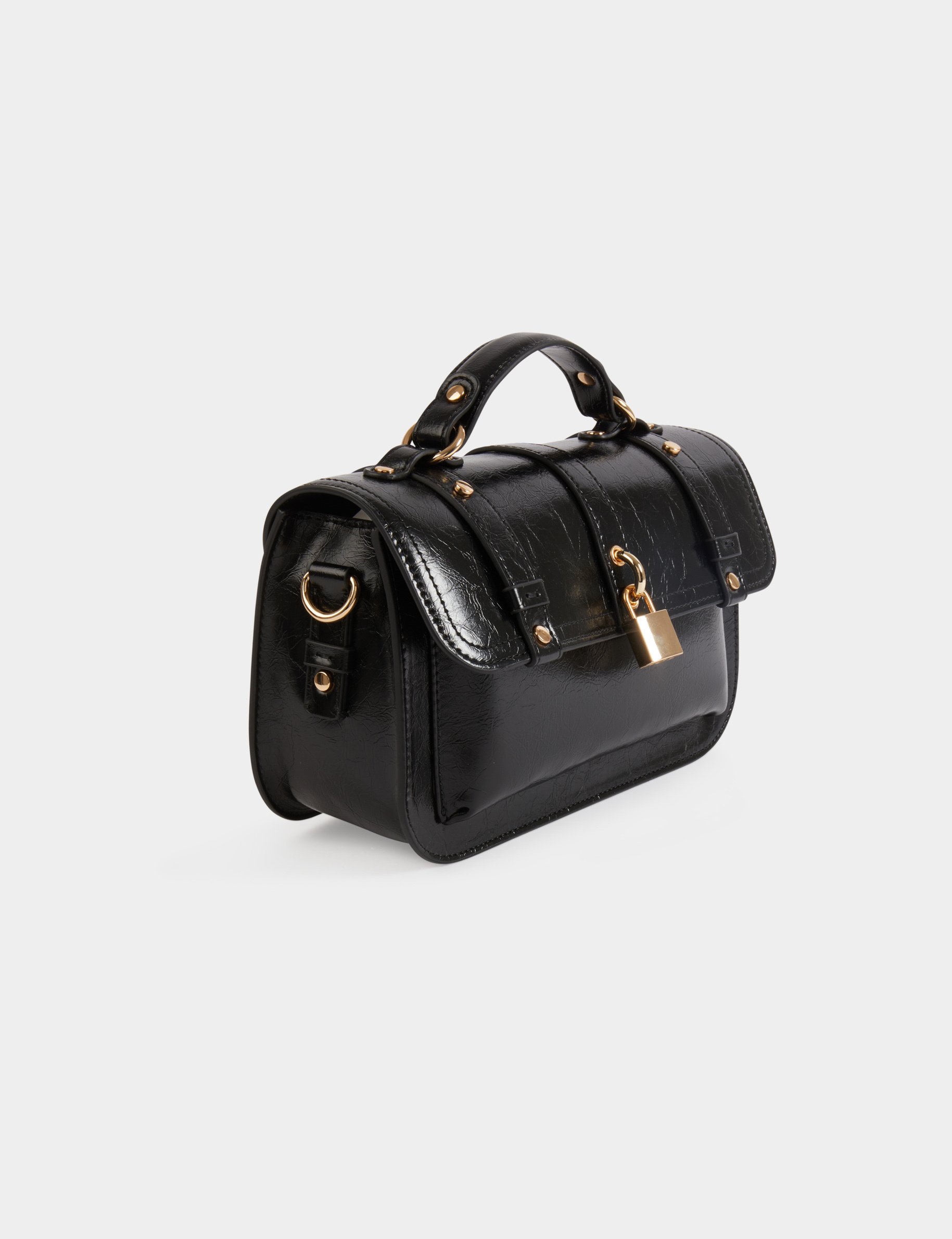 Studded satchel bag black women