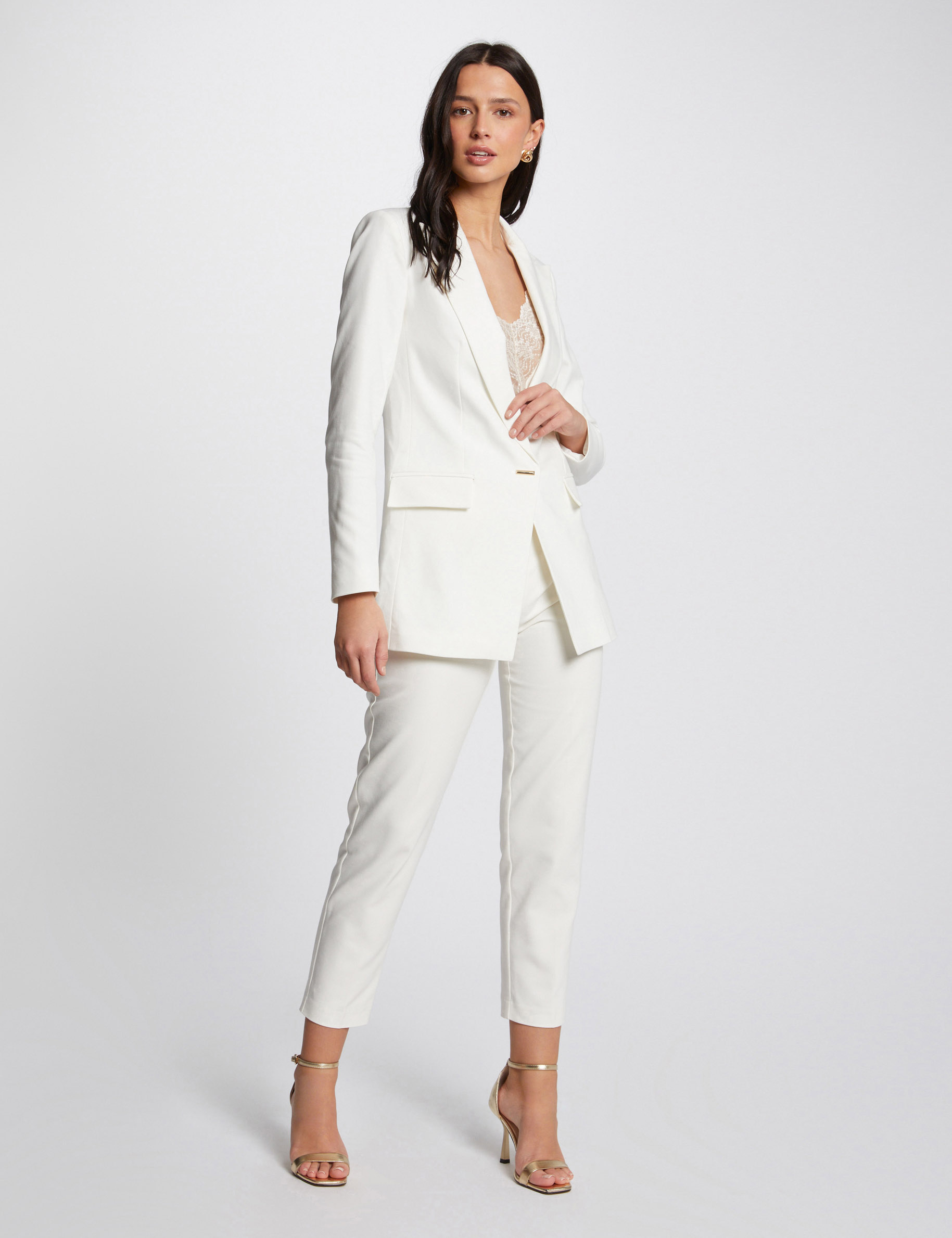 waisted satin jacket ecru women Waisted satin jacket ecru women