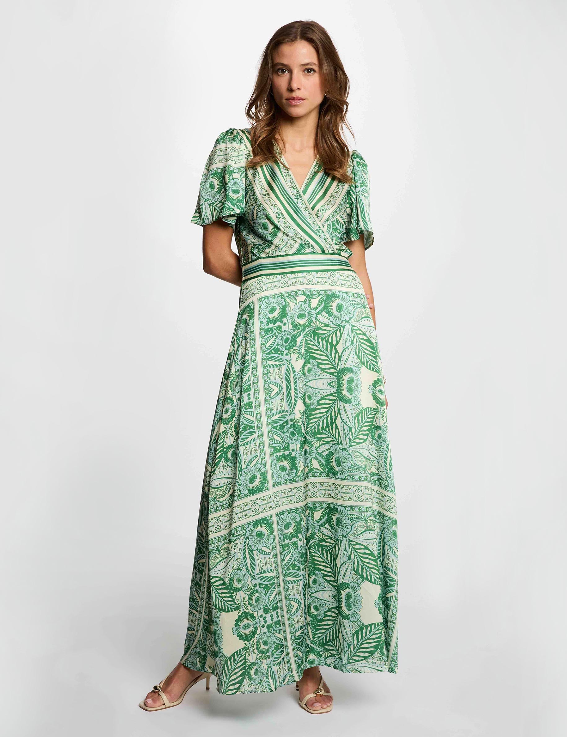 Long wrap dress multicolor women