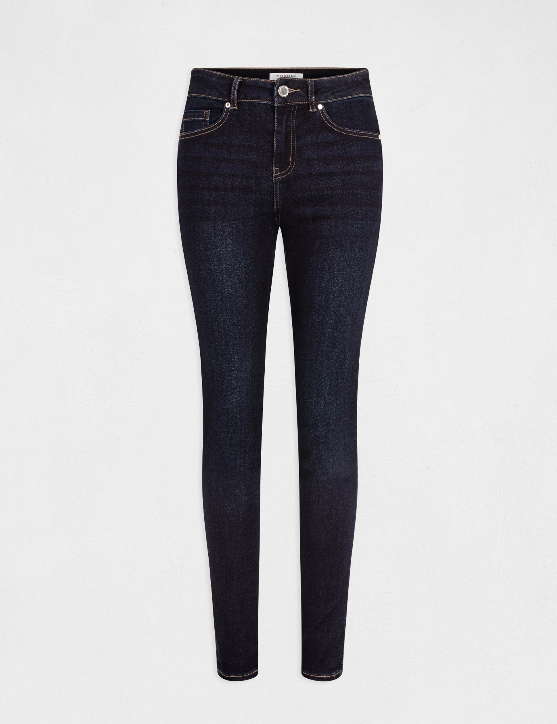 Slim jeans with rhinestones strips raw denim ladies' Slim jeans with rhinestones strips raw denim ladies'