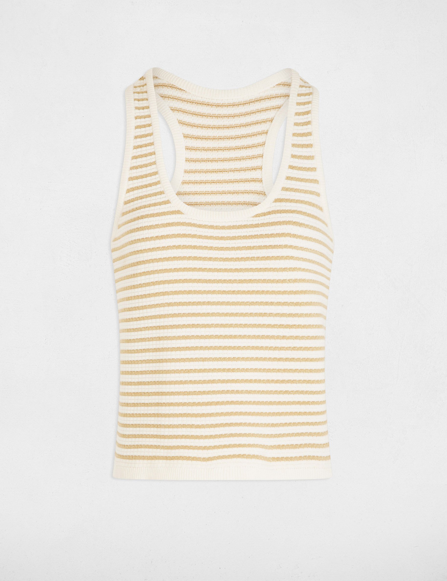Striped knitted top white women