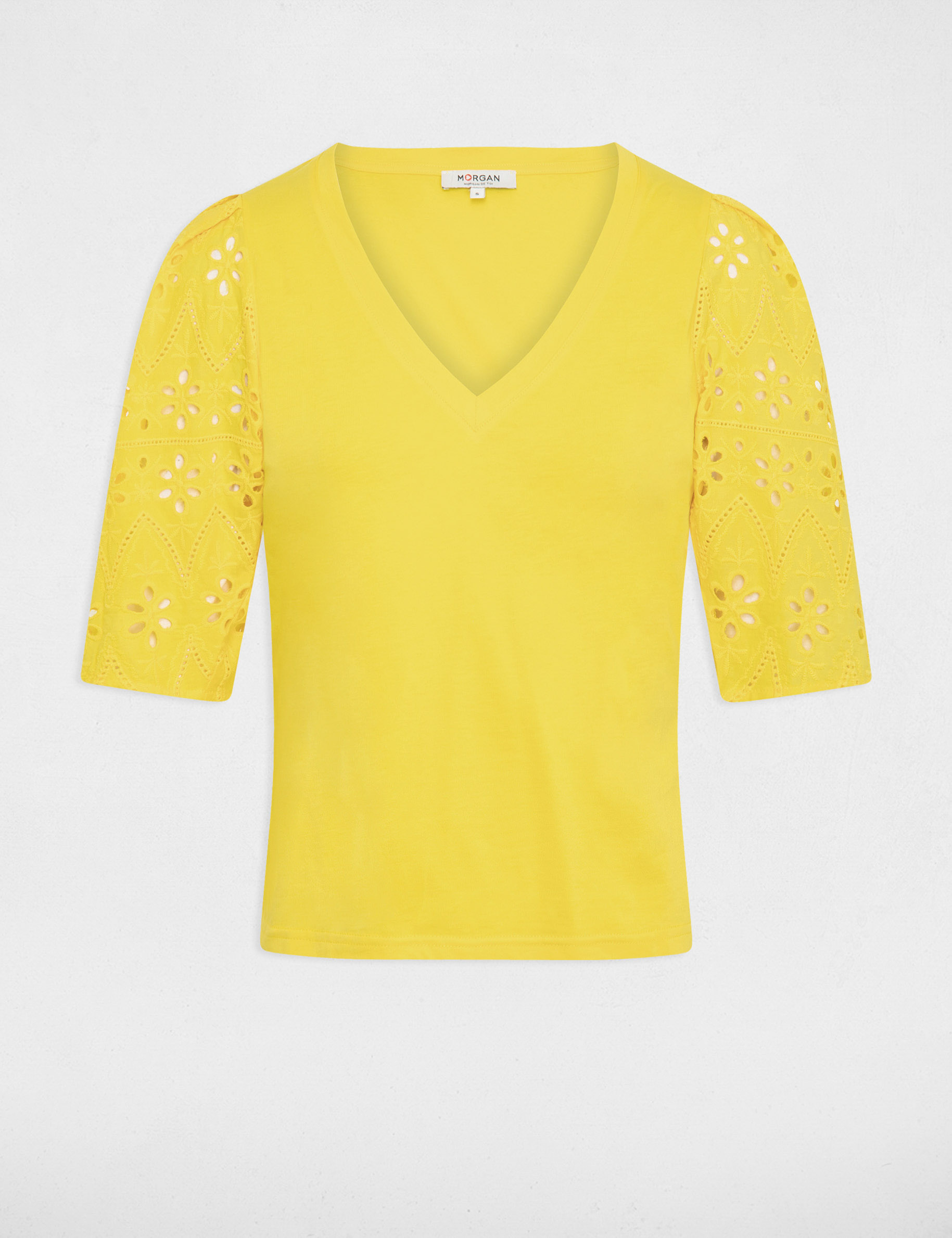 Short-sleeved t-shirt yellow ladies'