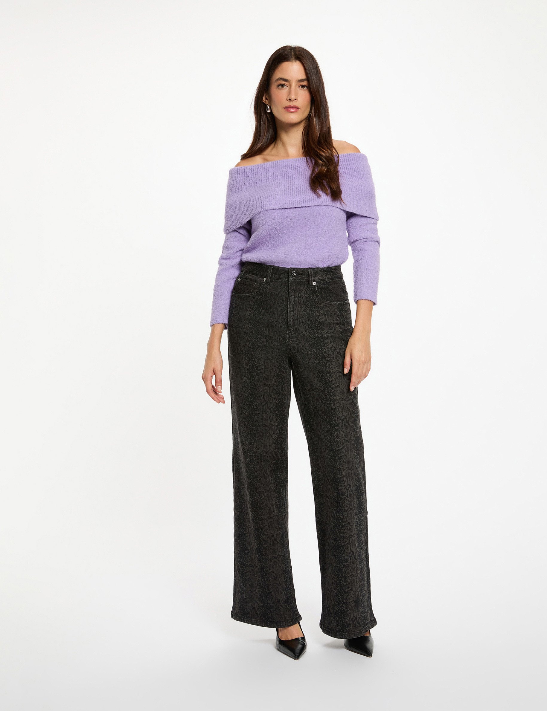 sweater with bardot neckline parma purple women Sweater with Bardot neckline parma purple women