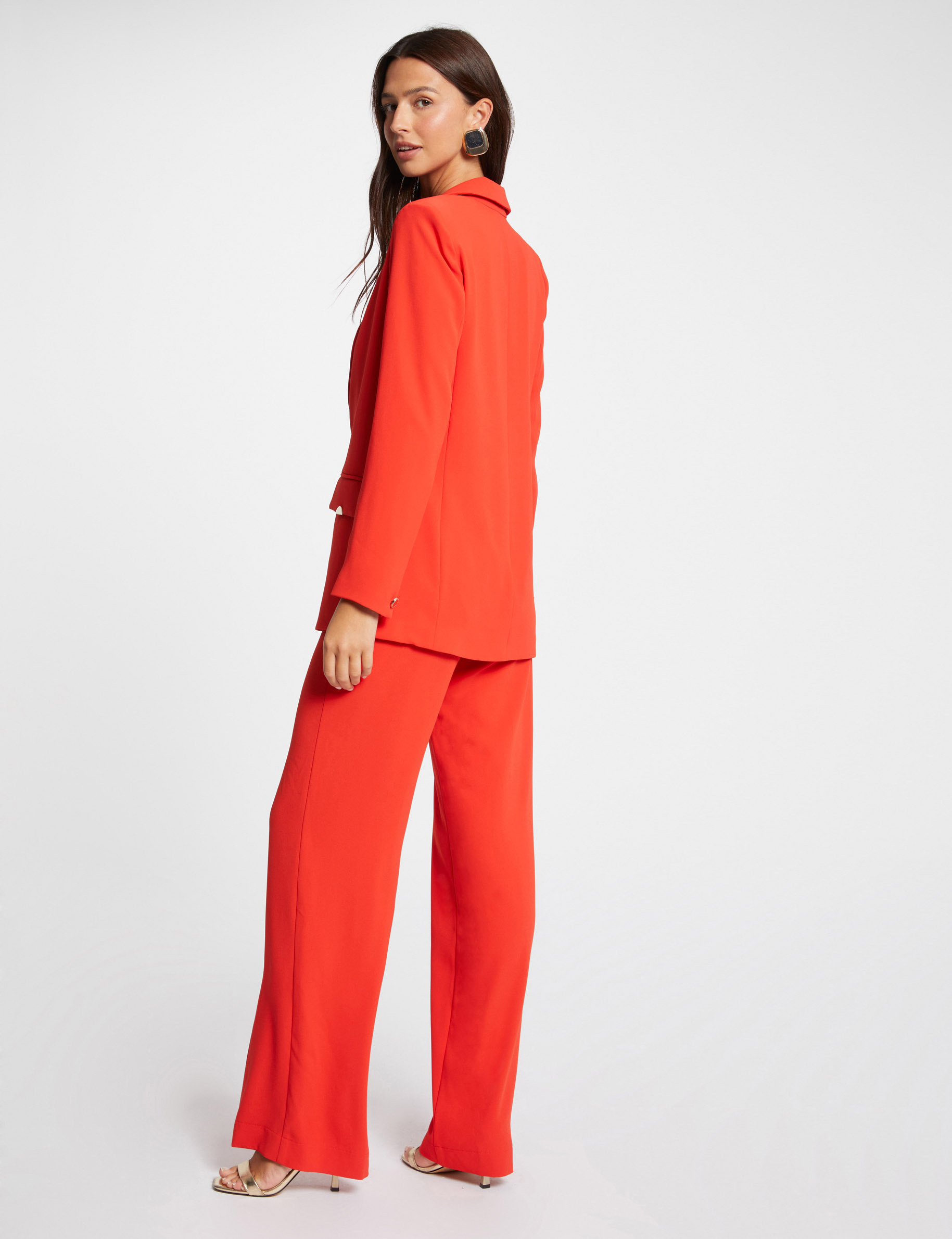 buttoned loose blazer dark orange women Buttoned loose blazer dark orange women