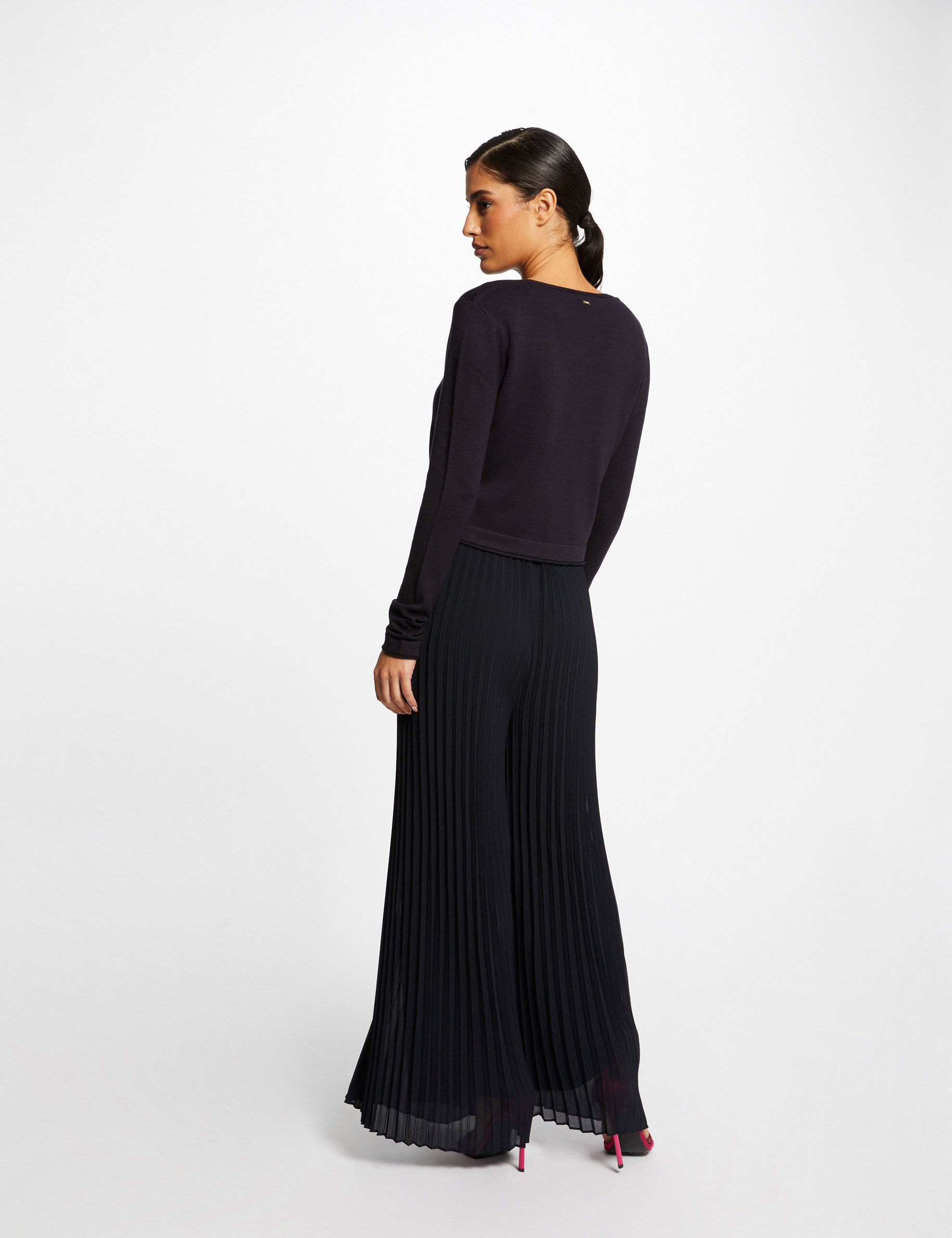Long-sleeved cardigan with V-neck navy ladies' Long-sleeved cardigan with V-neck navy ladies'