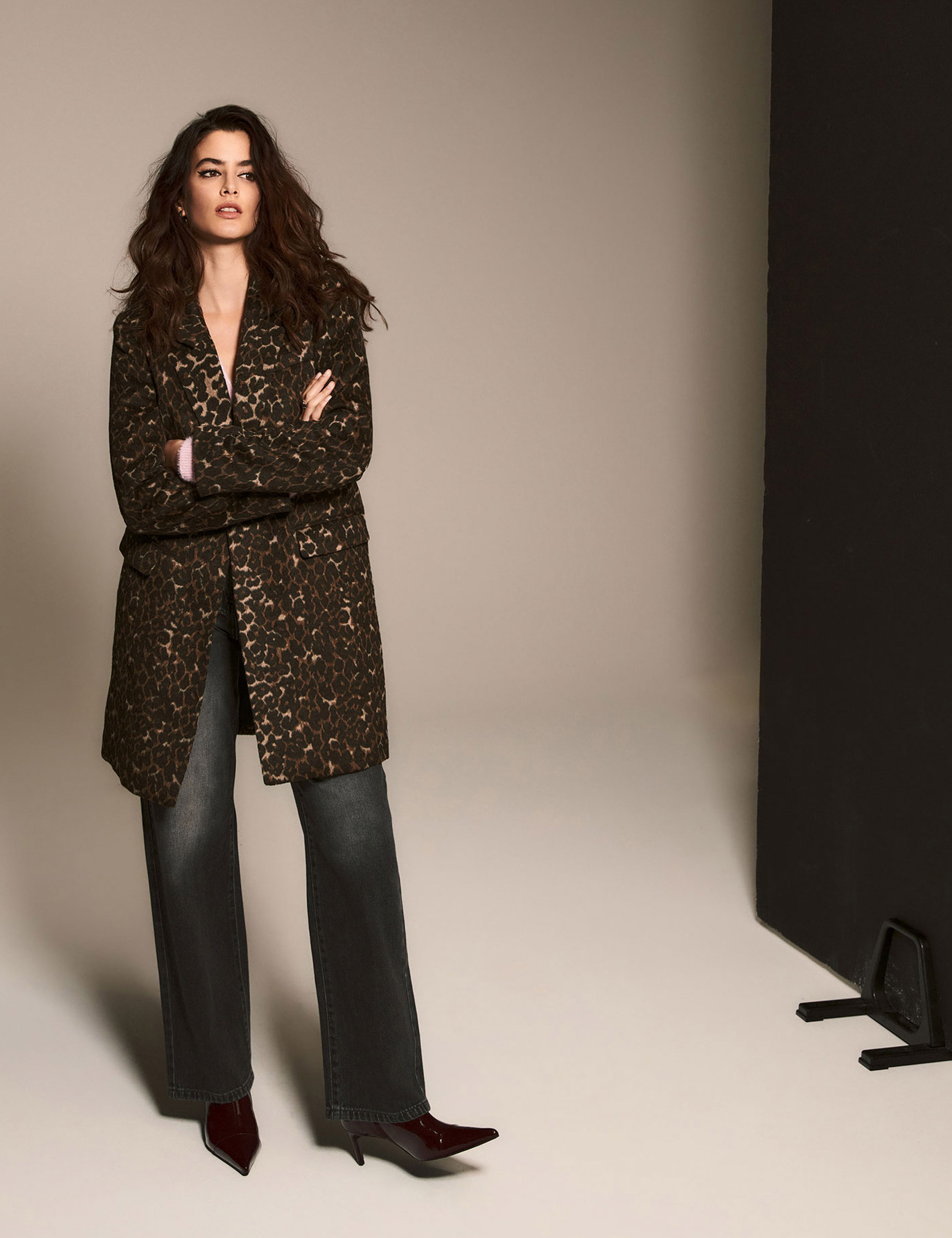 long coat leopard print multicolor women Long coat leopard print multicolor women