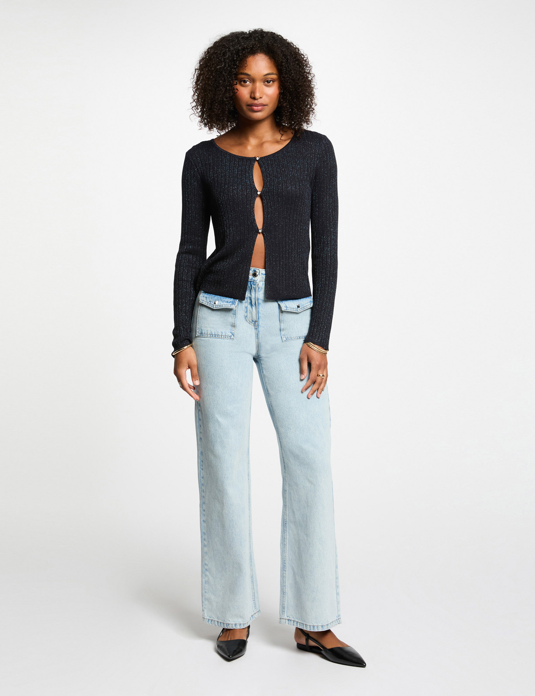 long sleeved cardigan navy blue women Long-sleeved cardigan navy blue women