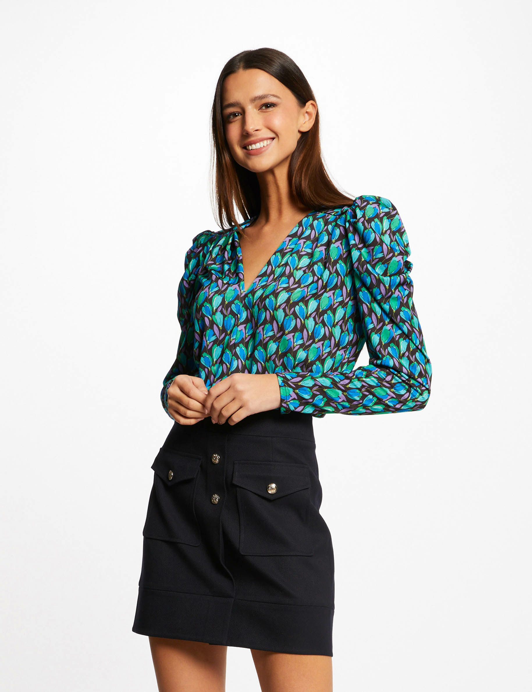Long-sleeved t-shirt floral print multico ladies' Long-sleeved t-shirt floral print multico ladies'
