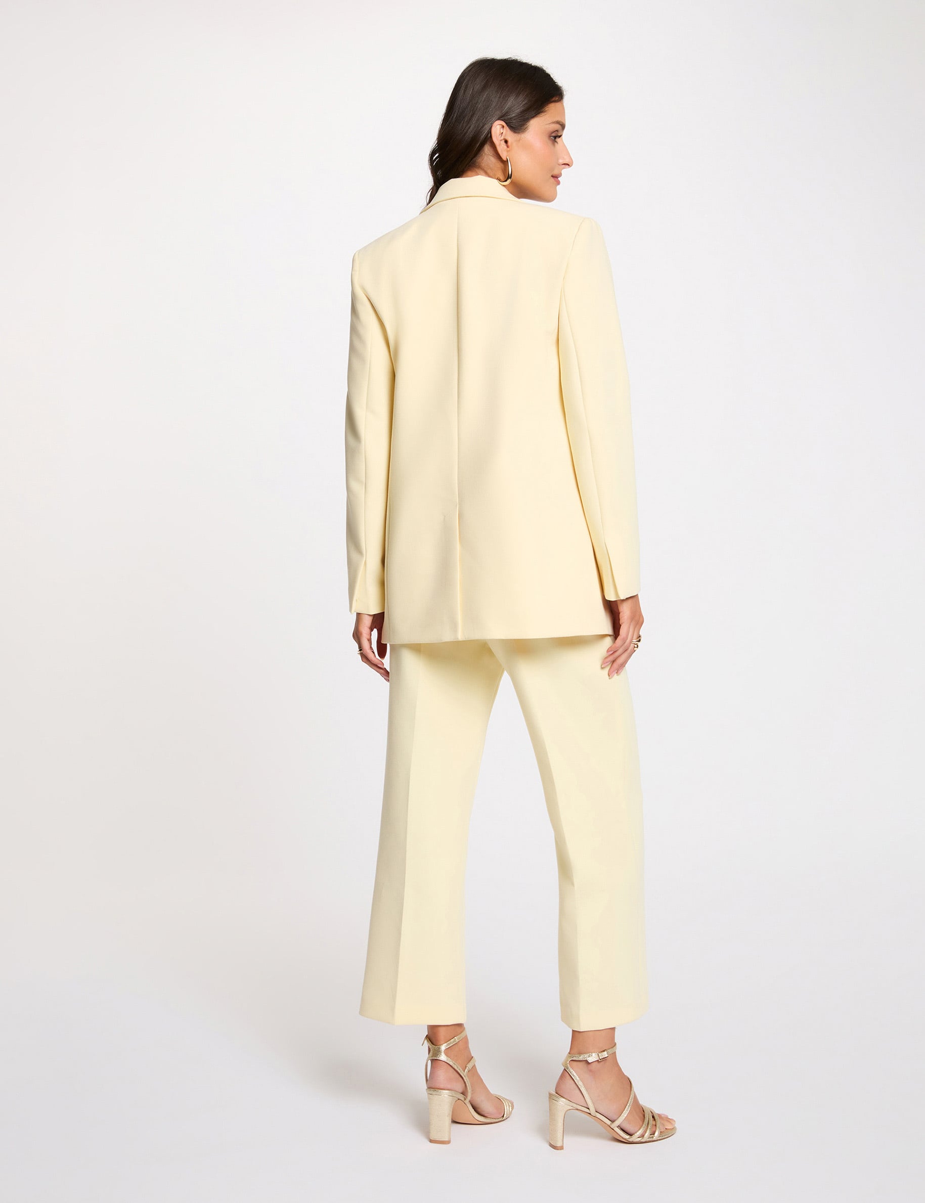 Blazer jacket pastel yellow women