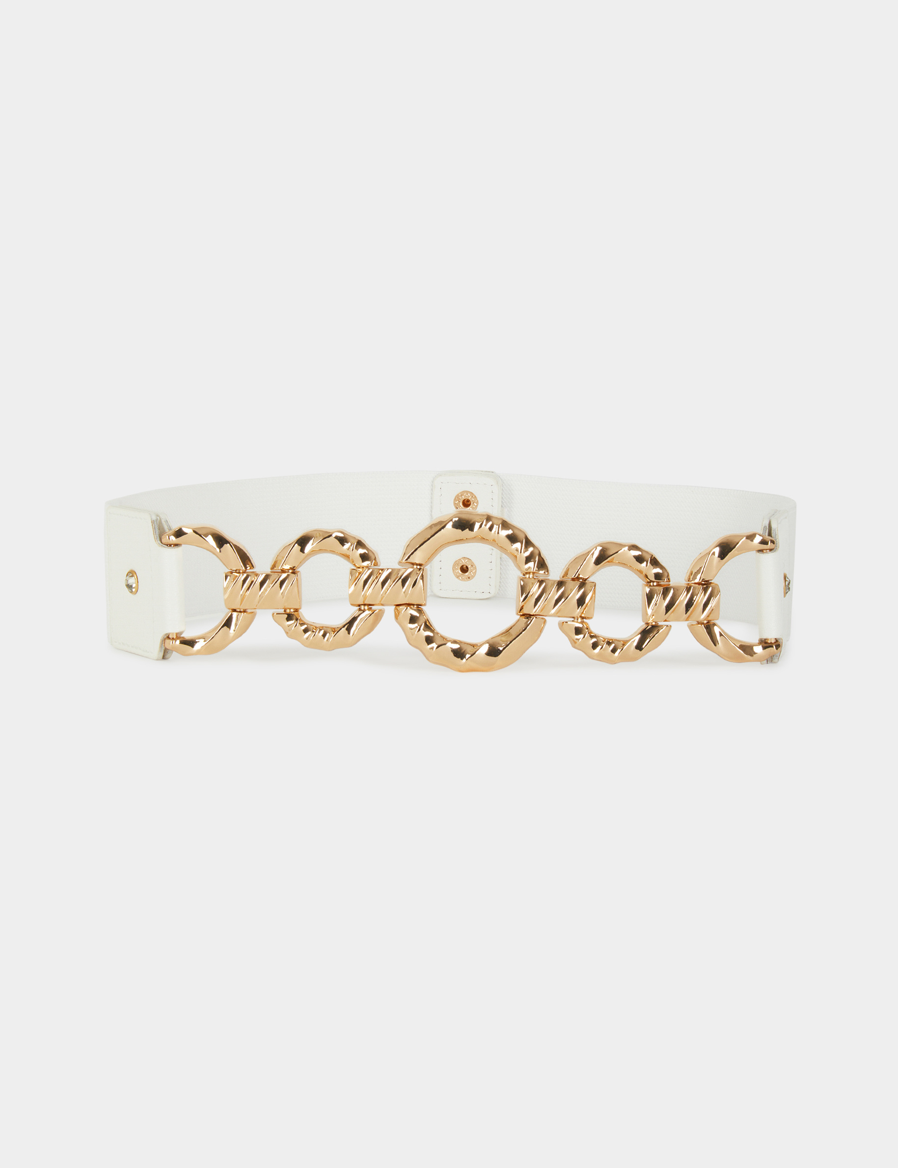 Elasticised belt with ornament white ladies' Elasticised belt with ornament white ladies'