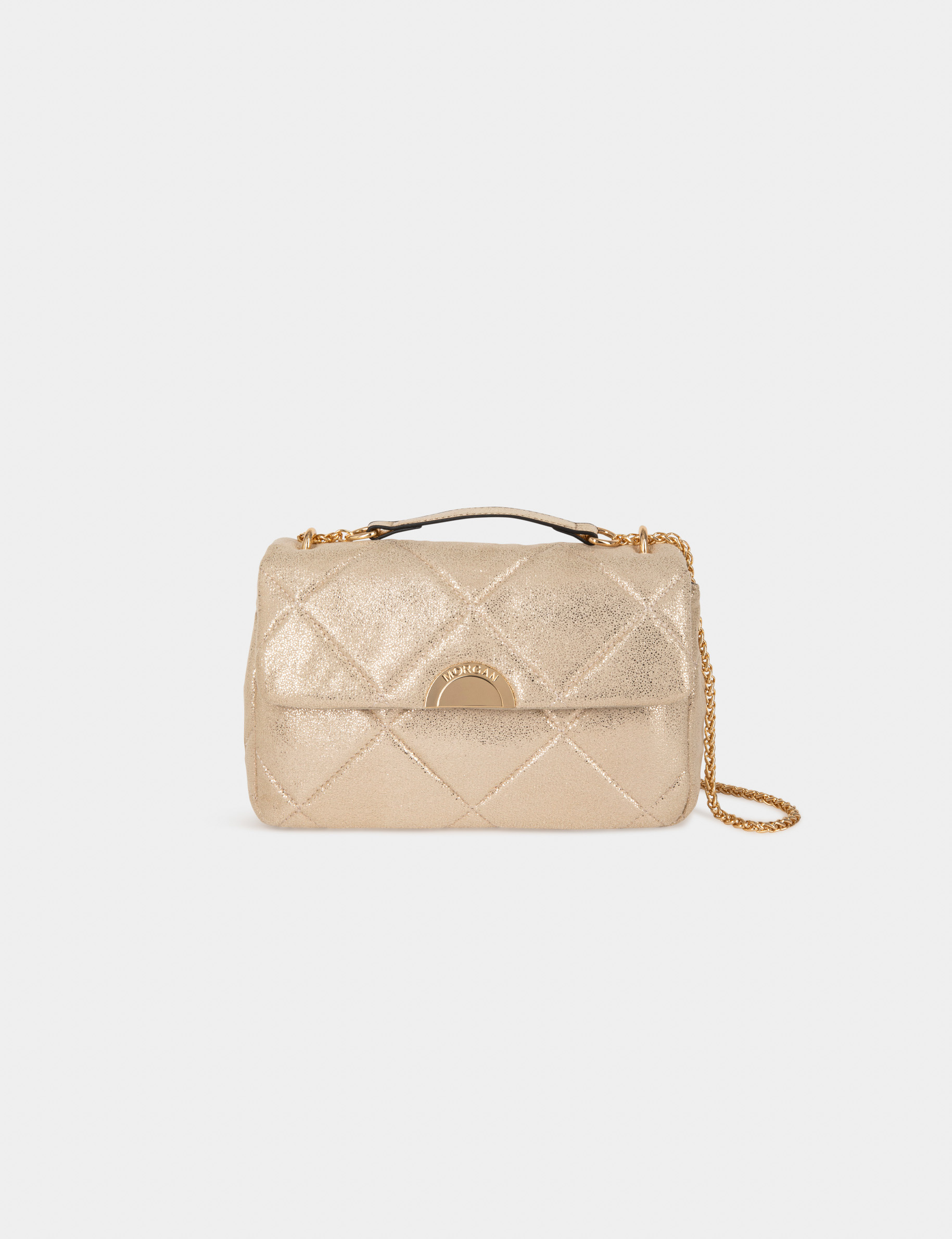 Metallised quilted clutch bag gold ladies' Metallised quilted clutch bag gold ladies'