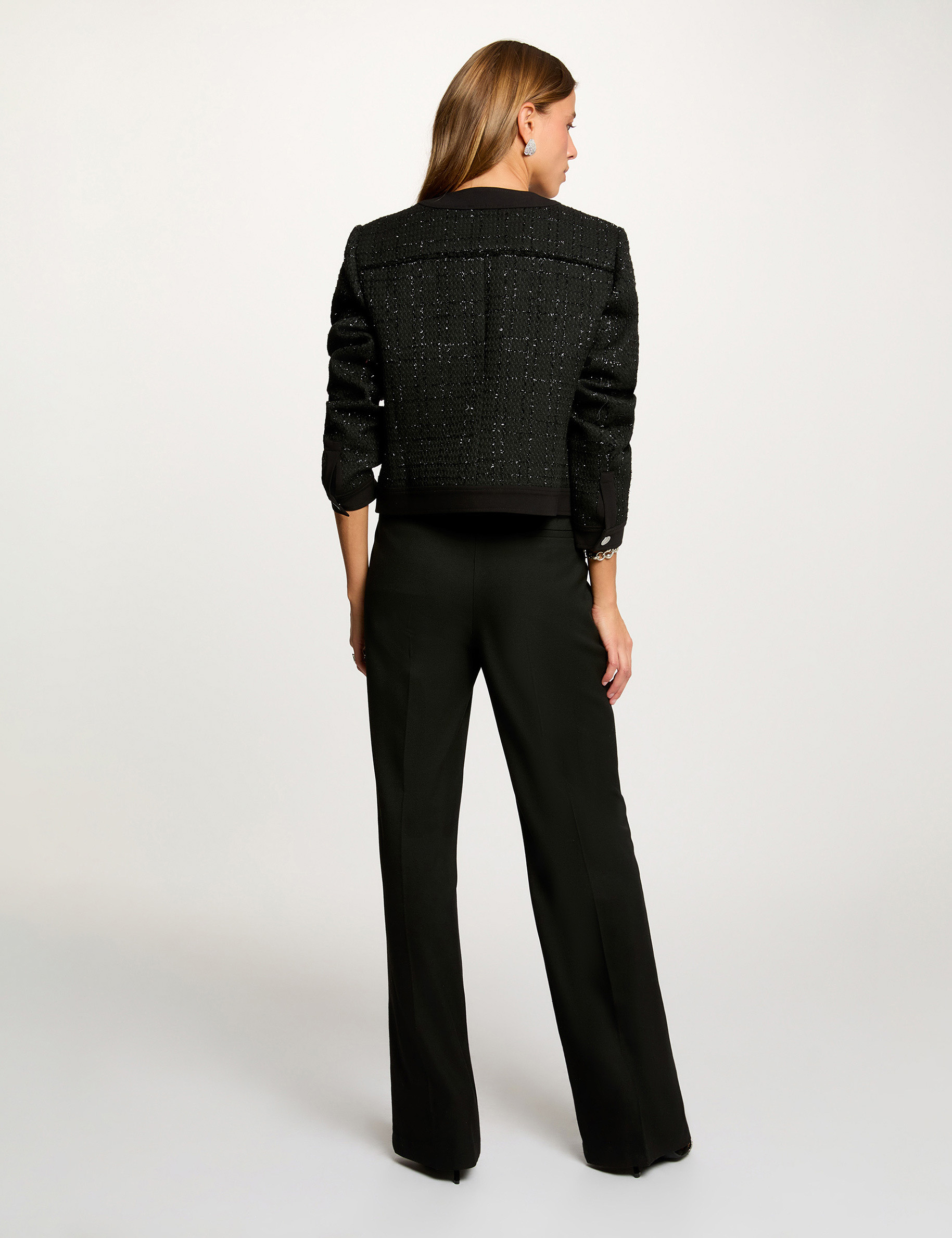 flare trousers with darts black women Flare trousers with darts black women