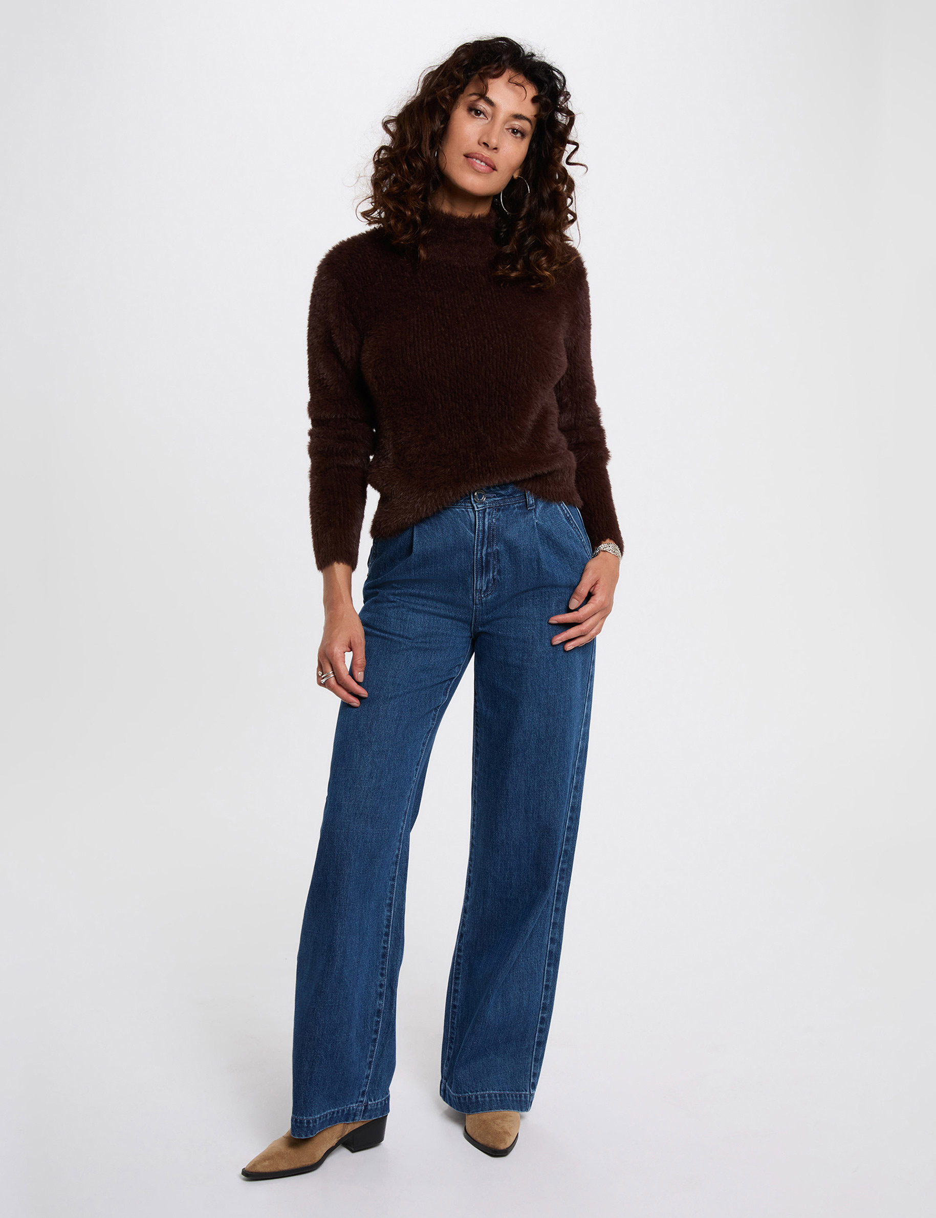 fitted cropped sweater dark brown women Fitted cropped sweater dark brown women