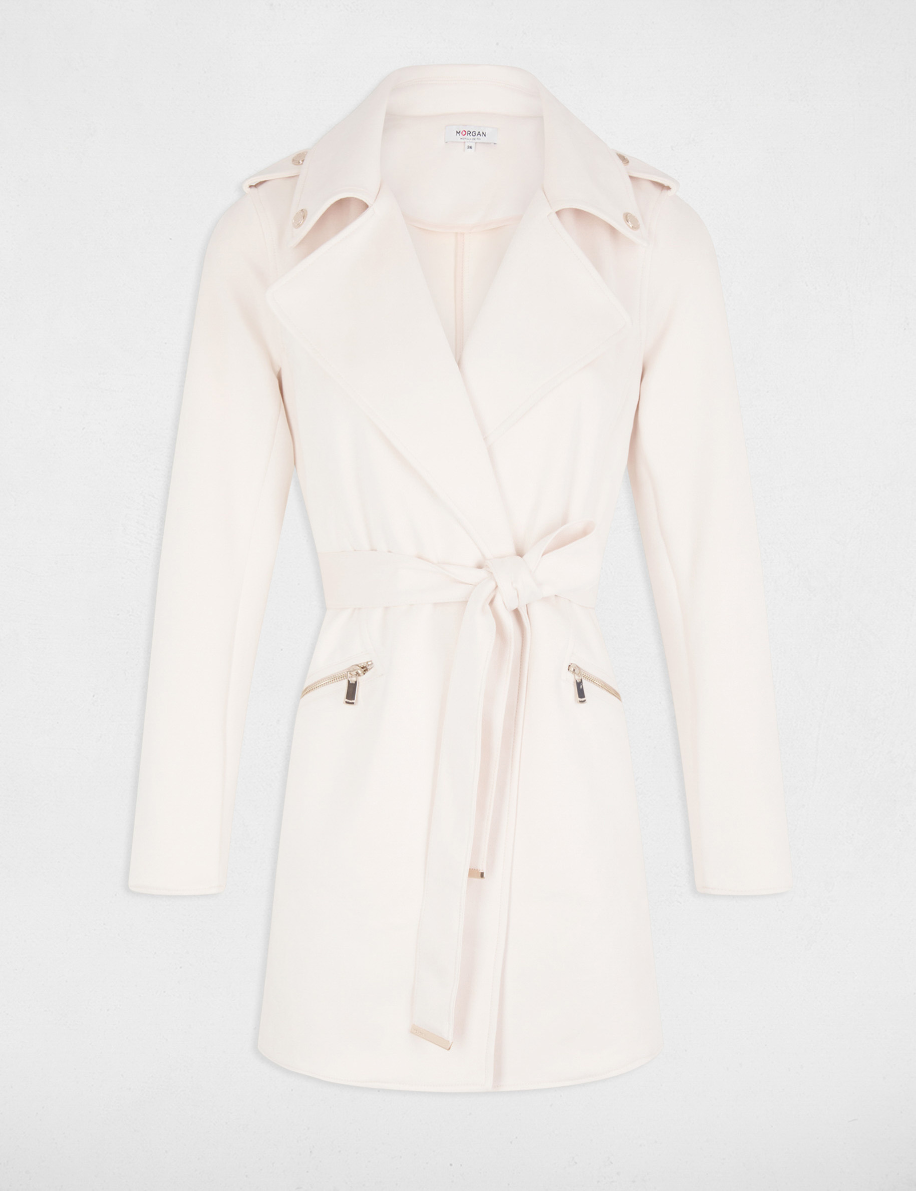 belted long suede coat ivory women Belted long suede coat ivory women