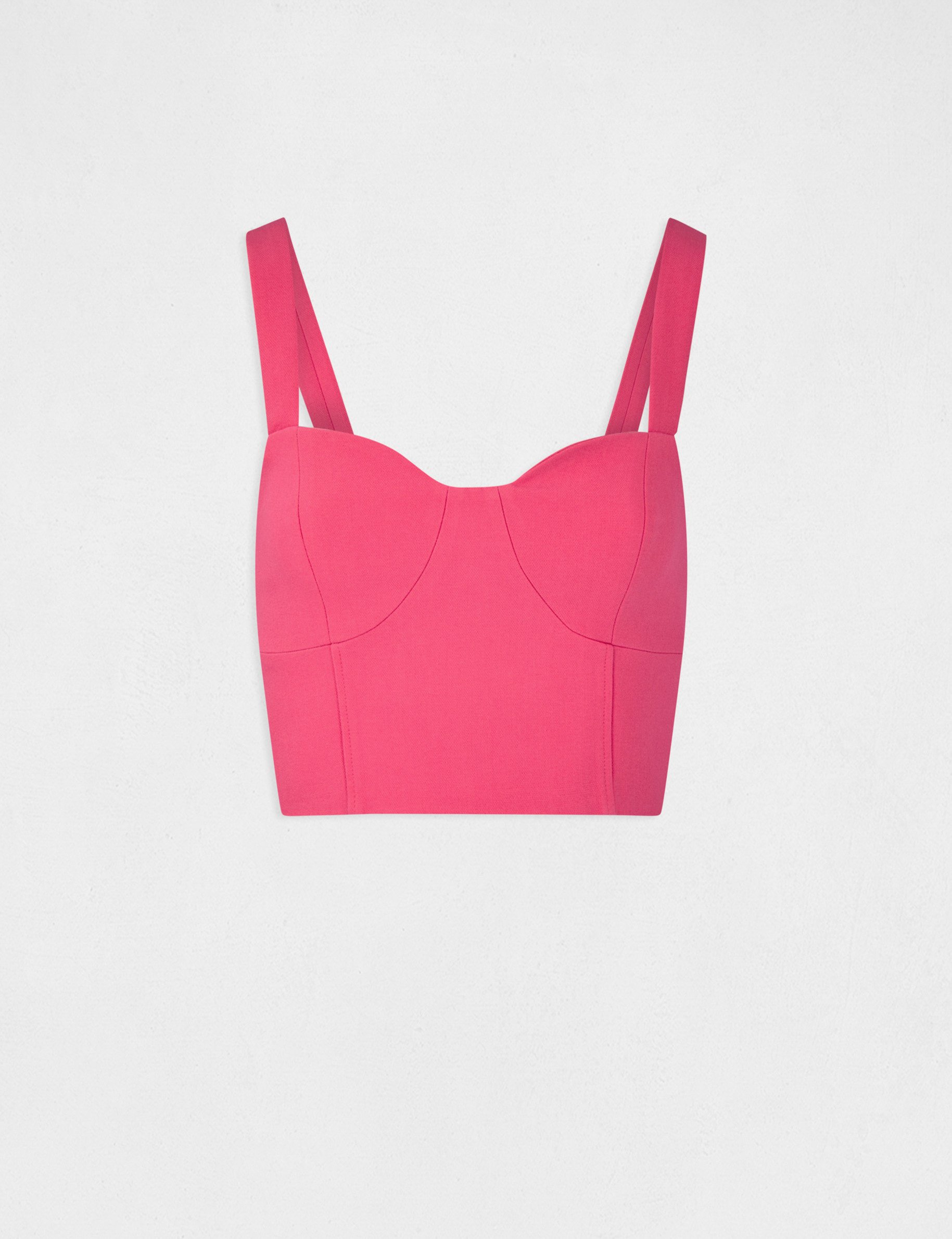 Pink bustier crop top on sale