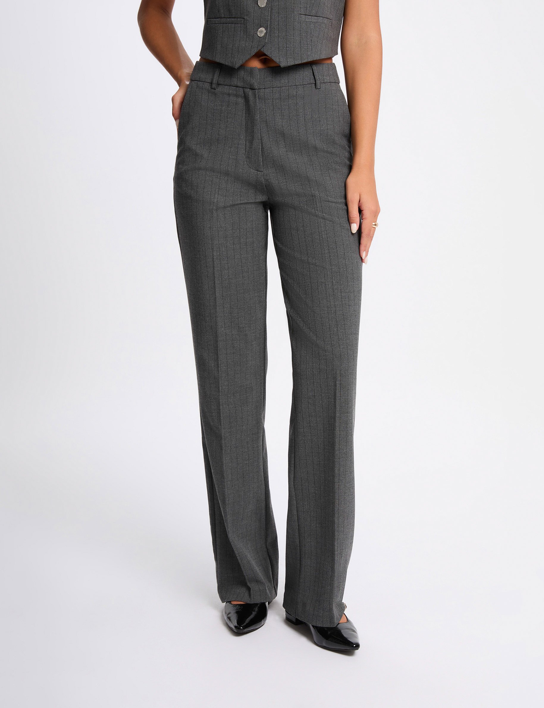 Wide-leg trousers mid-grey women