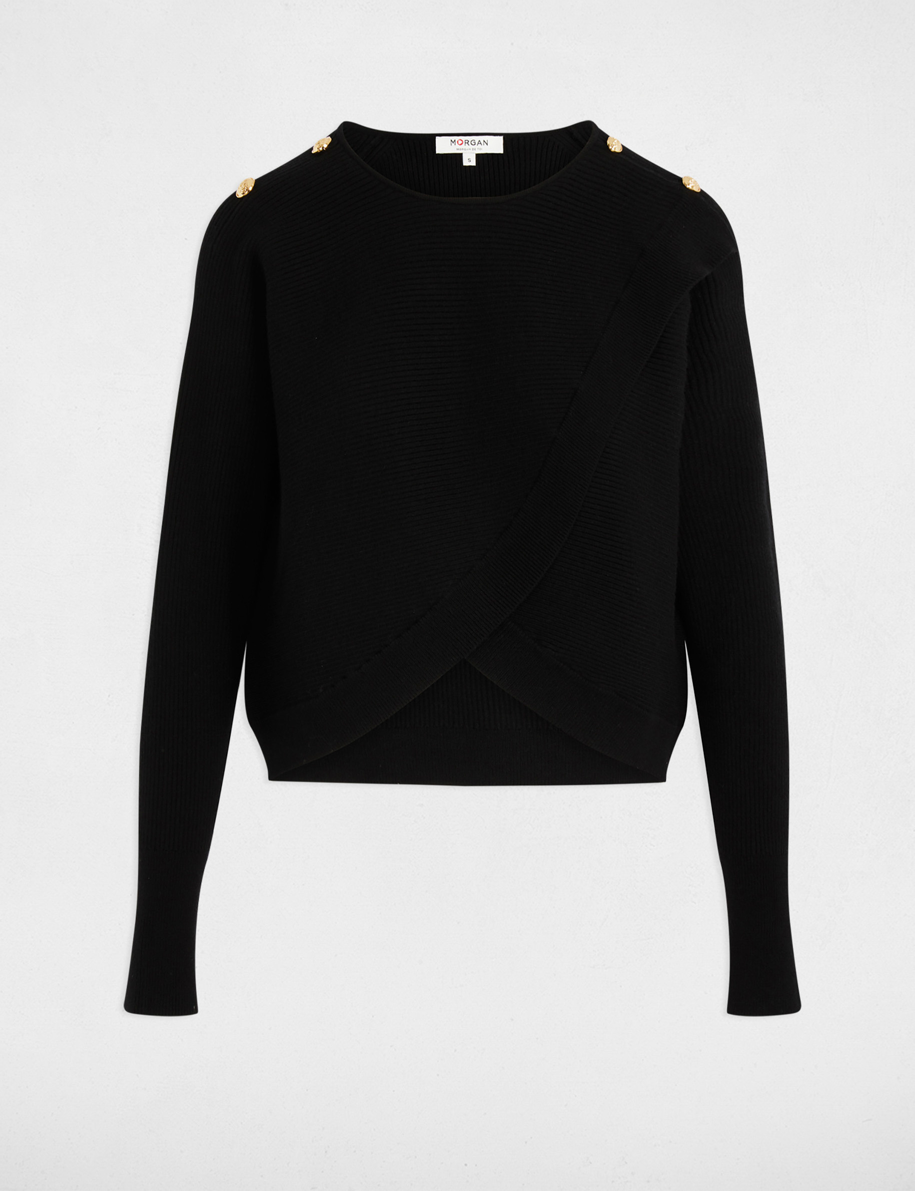 jumper round neck and buttons black women Jumper round neck and buttons black women