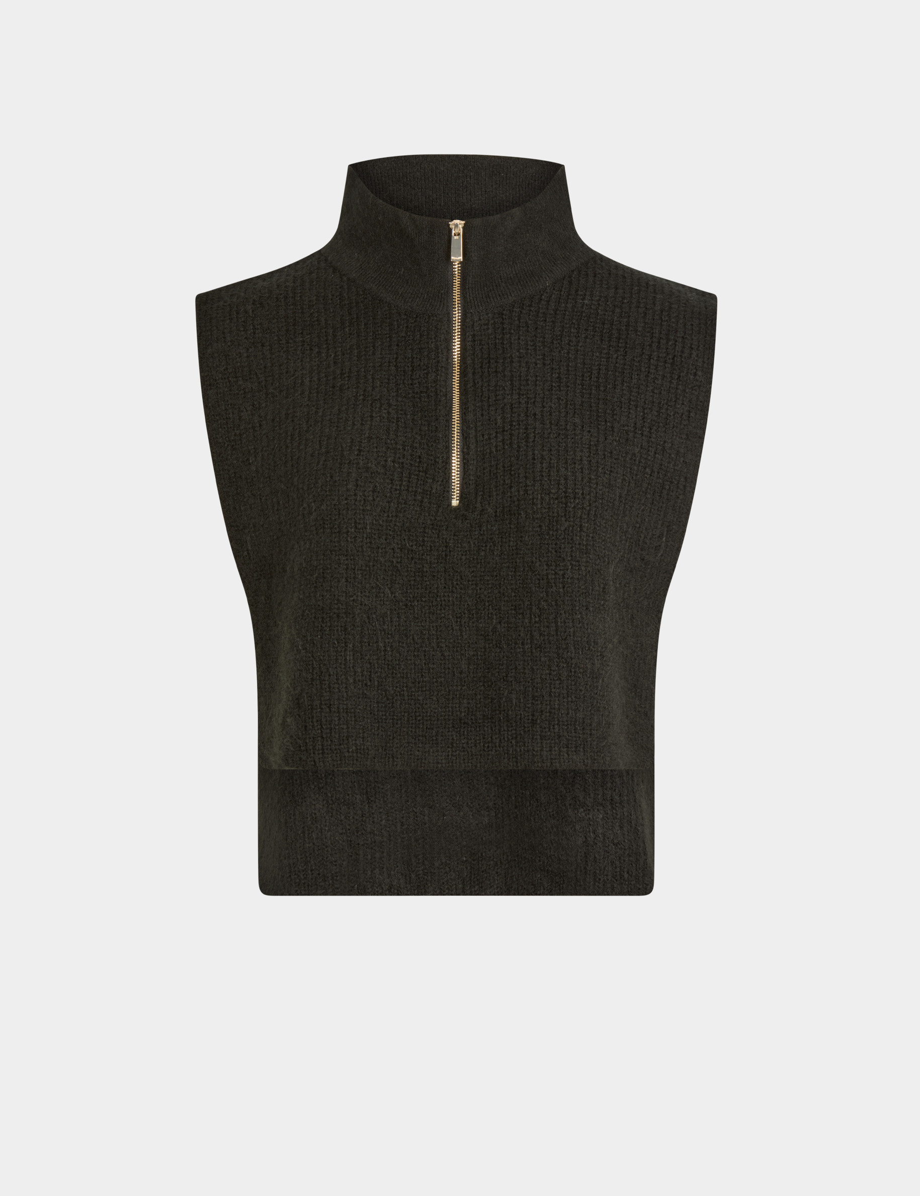 Zip-up poncho black women