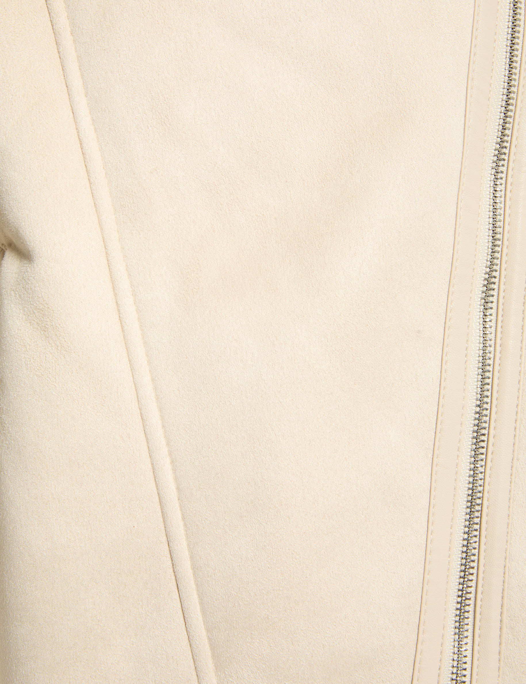 zipped jacket suede effect ivory women null