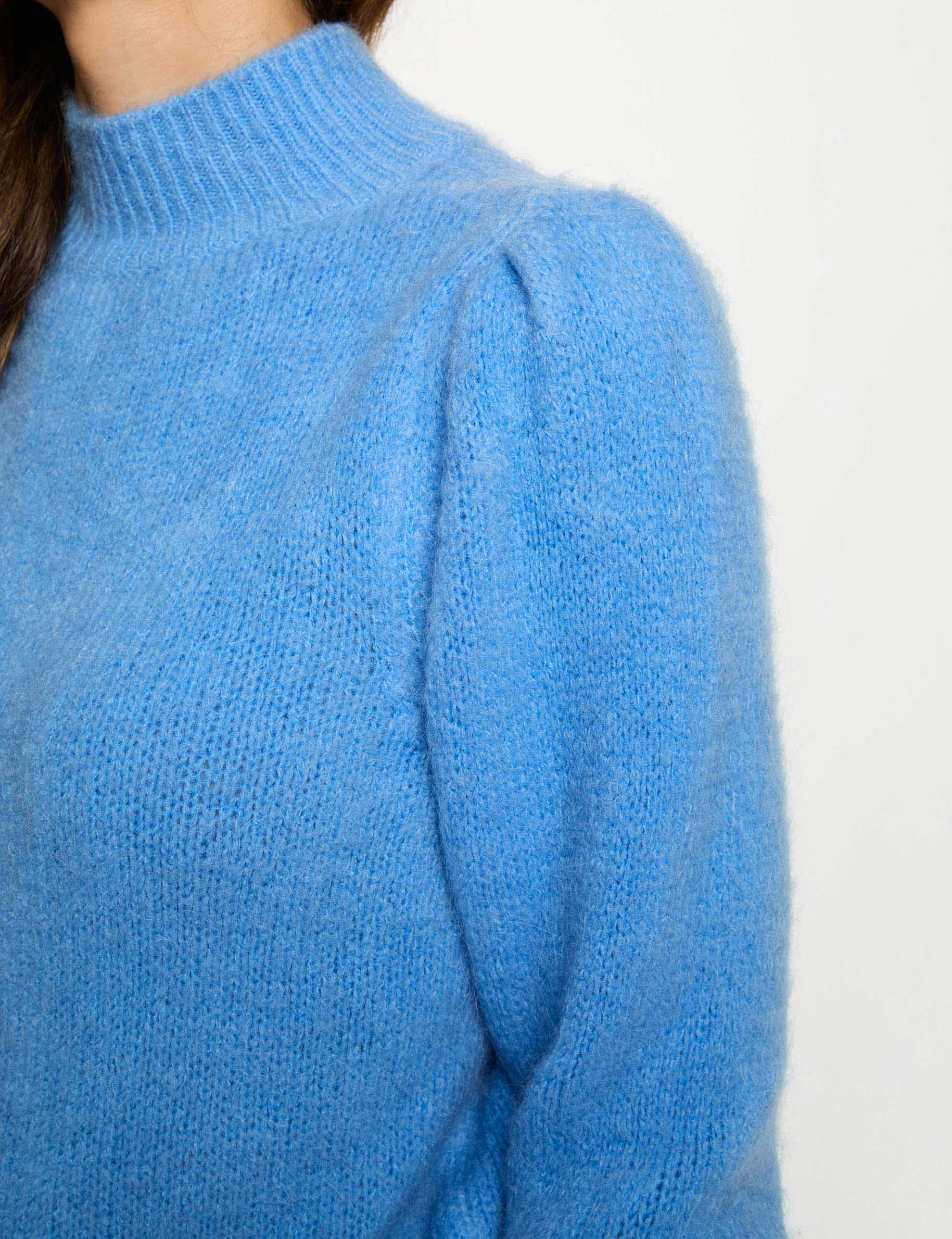 Jumper high collar blue women