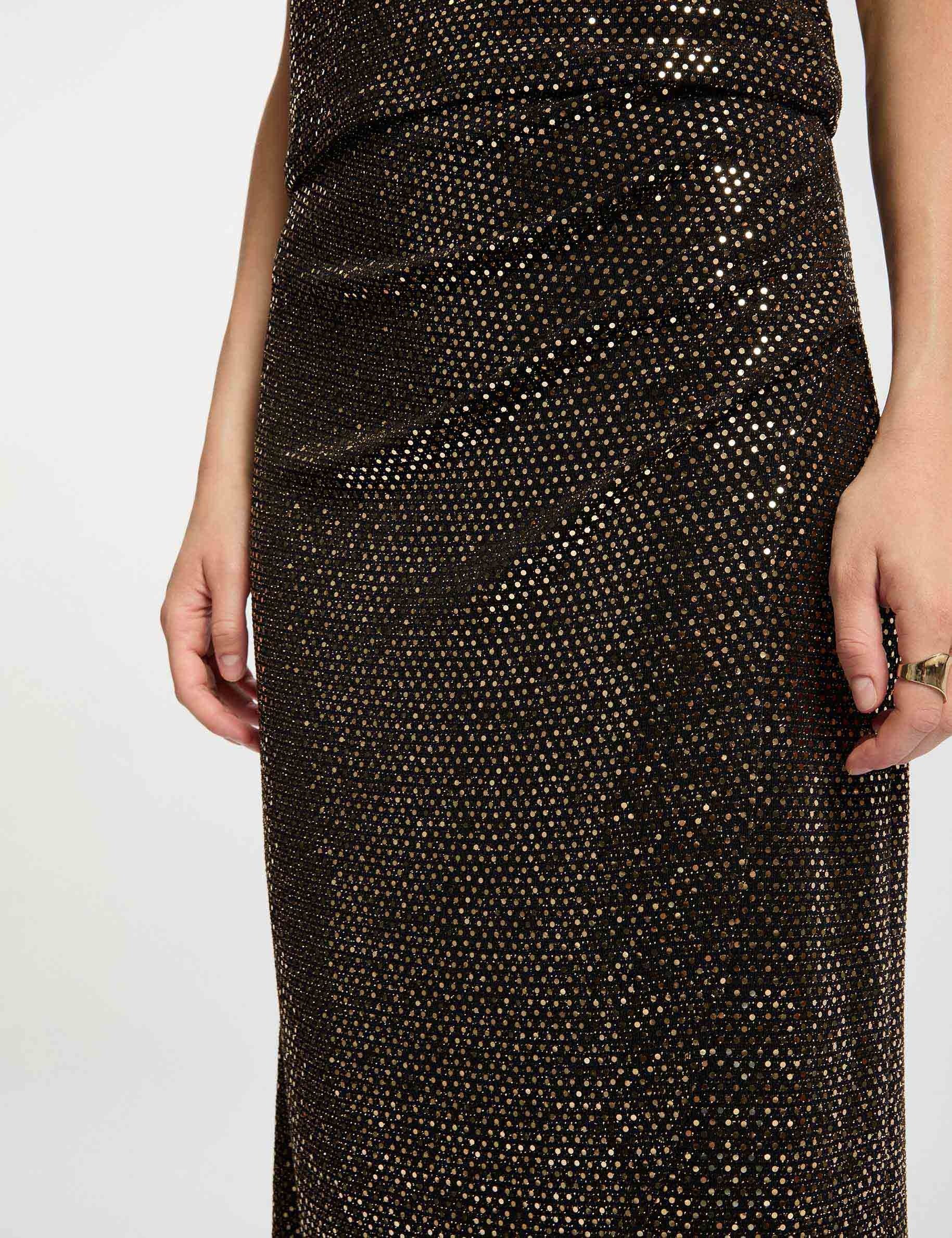 Fitted wrap skirt gold yellow women