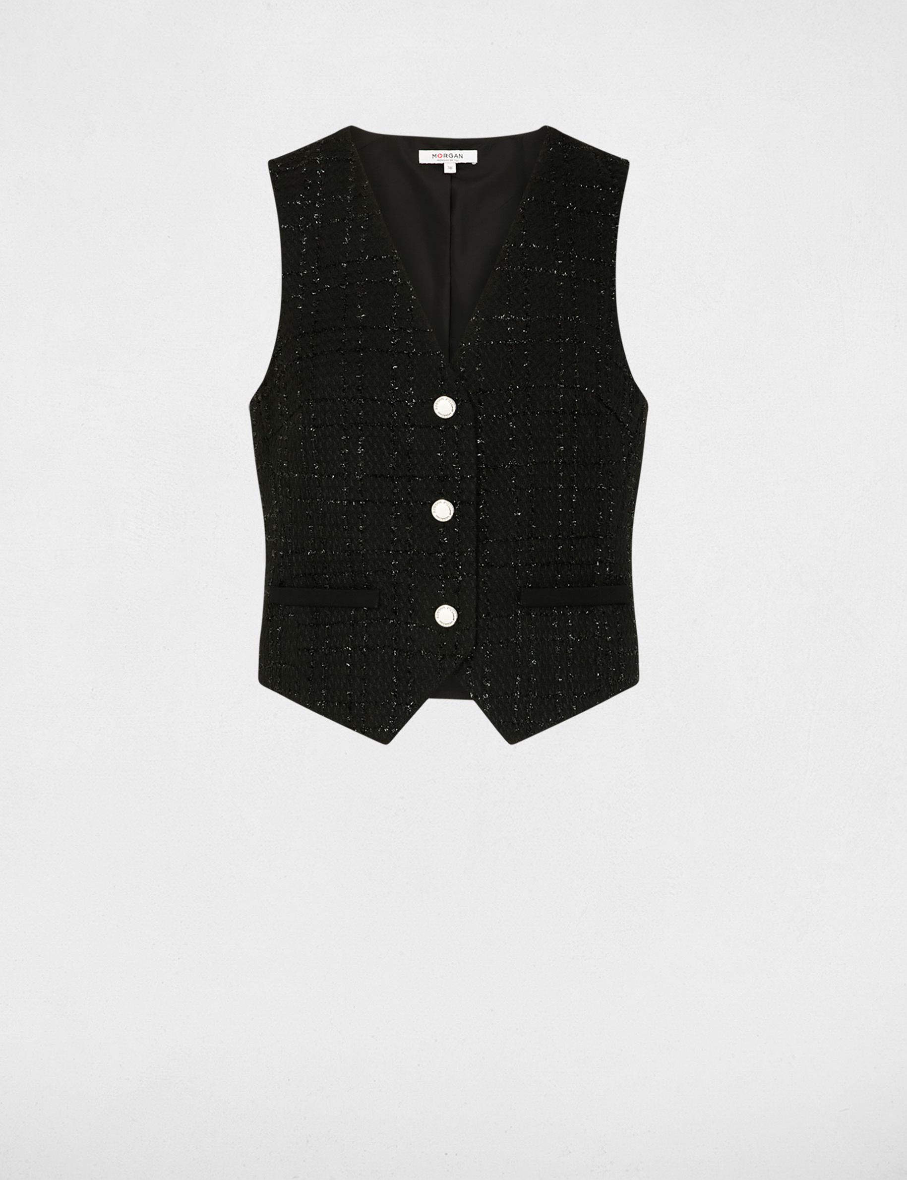 Gilet cintré sans manches noir femme