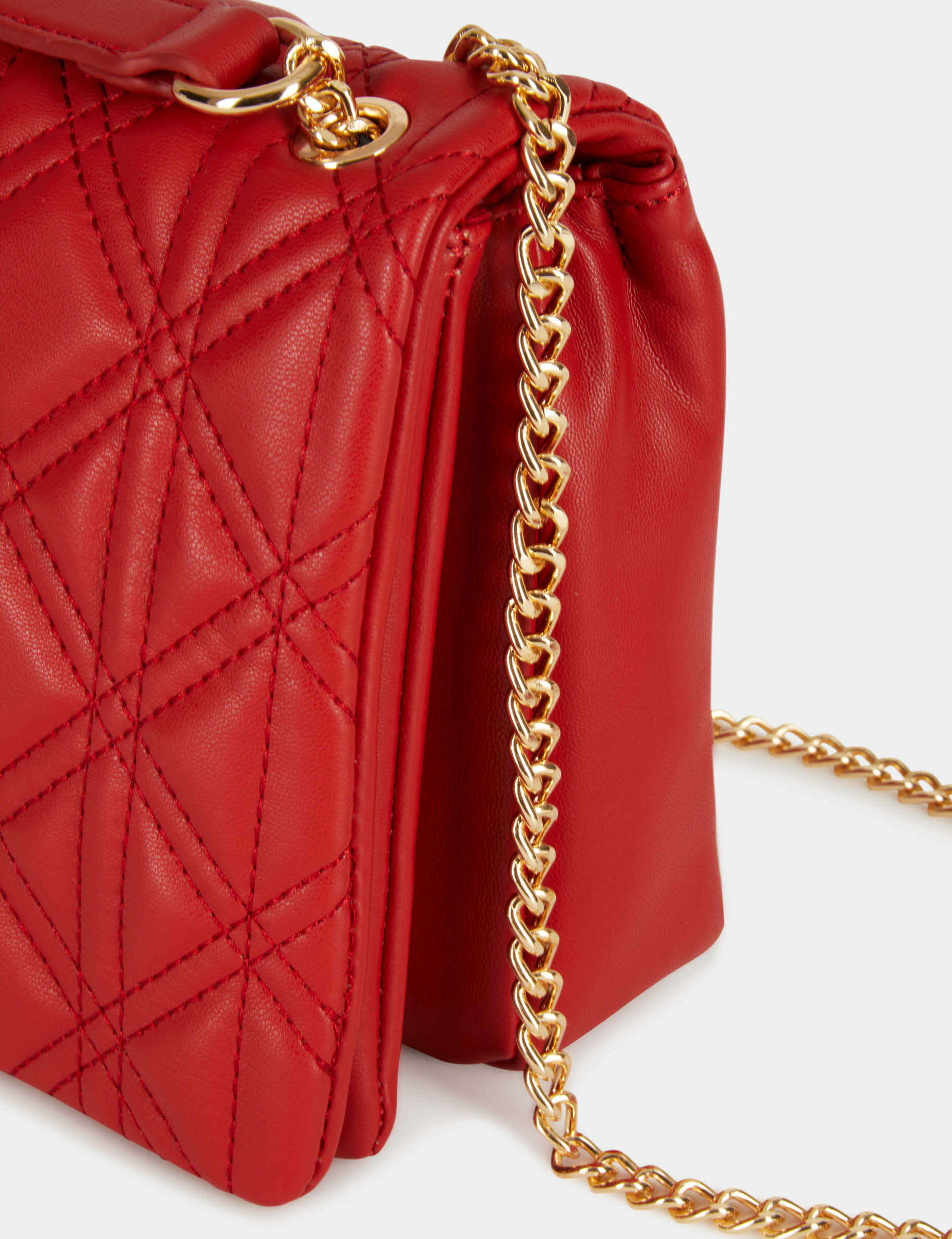Clutch bag with quilted effect red ladies'